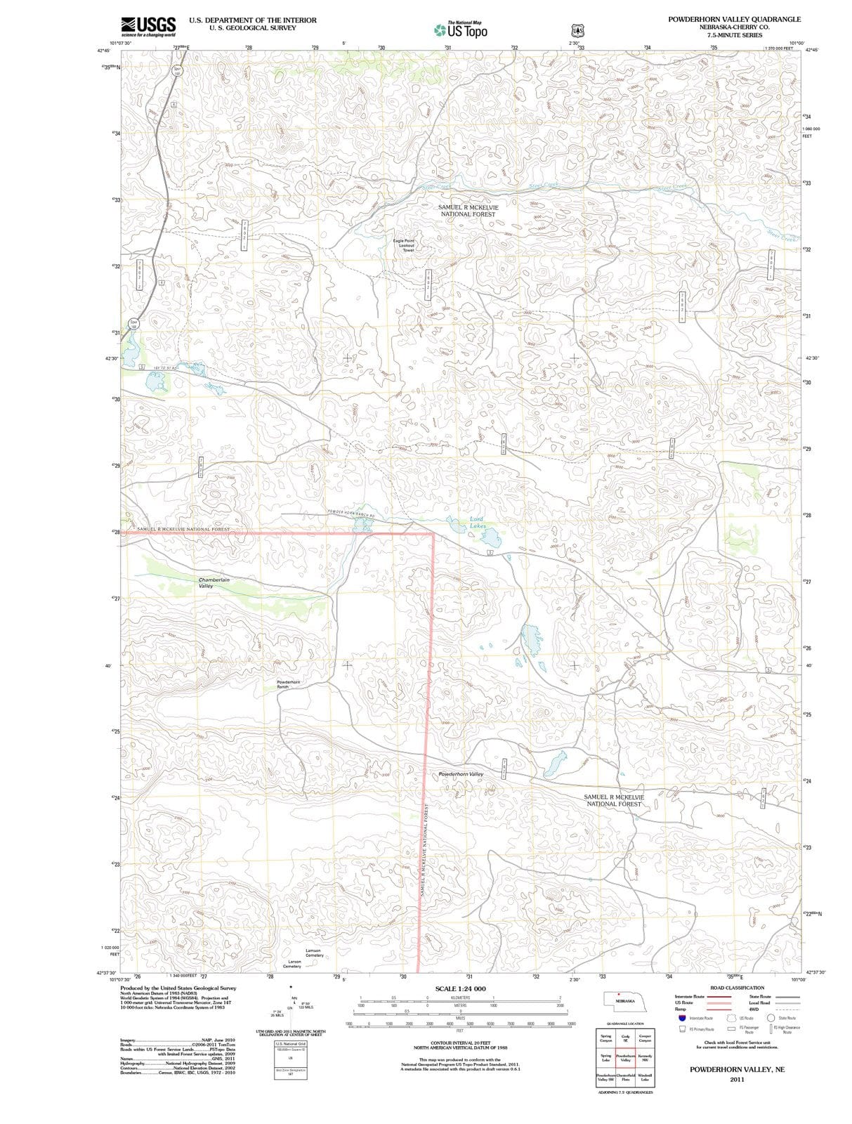 2011 Powderhorn Valley, NE - Nebraska - USGS Topographic Map