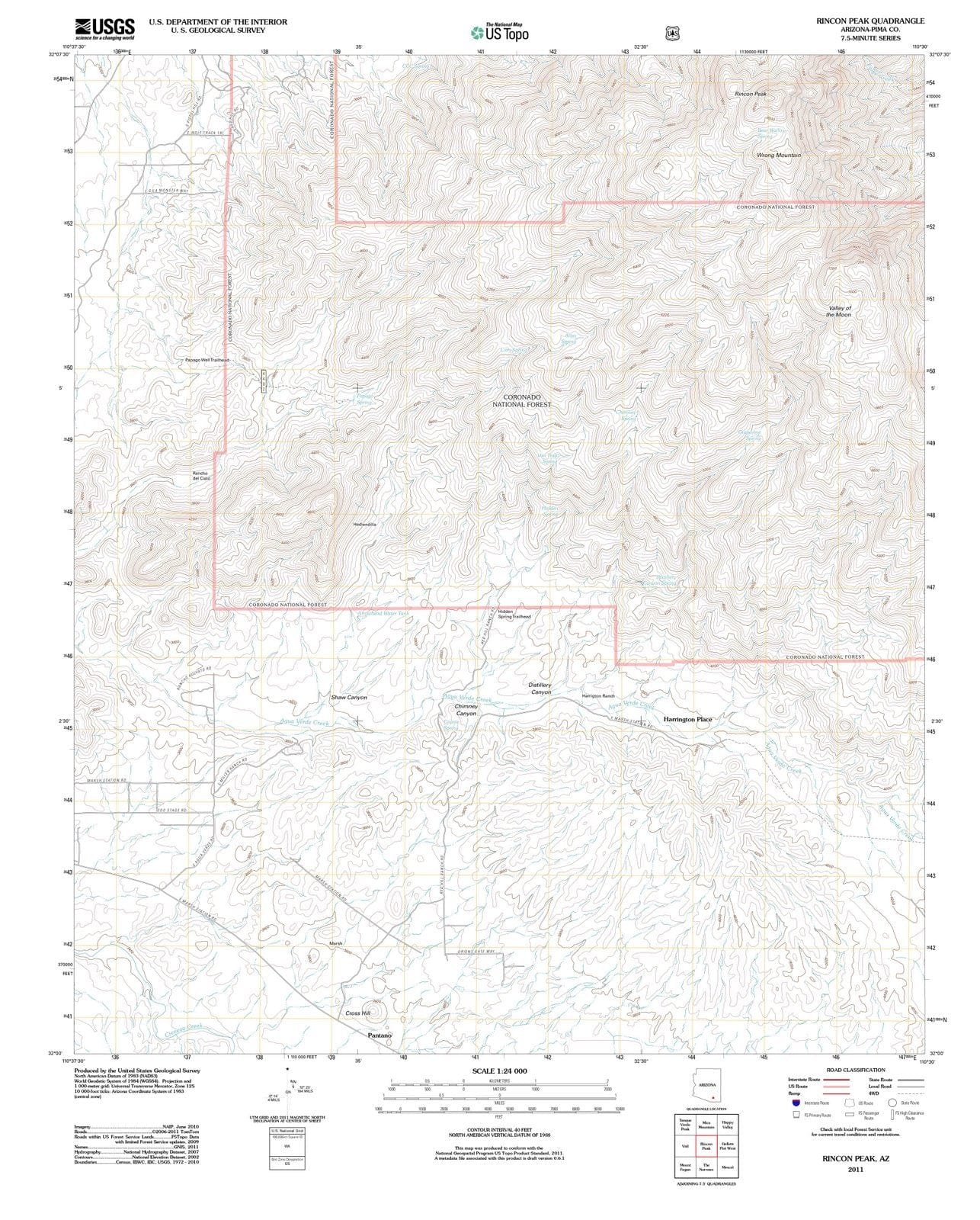 2011 Rincon Peak, AZ - Arizona - USGS Topographic Map
