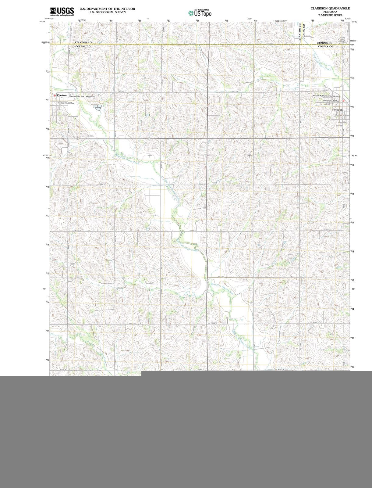 2011 Clarkson, NE - Nebraska - USGS Topographic Map