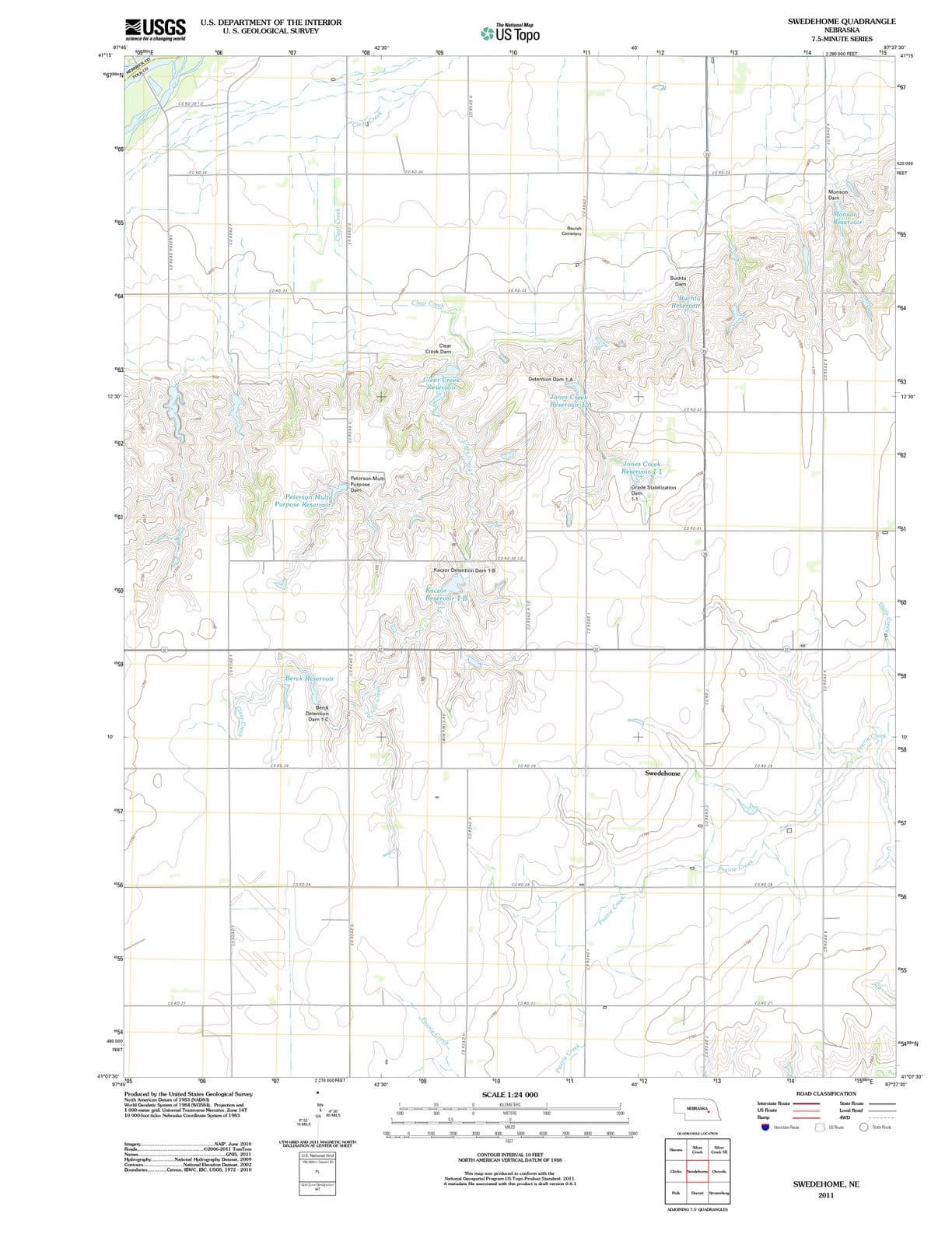 2011 Swedehome, NE - Nebraska - USGS Topographic Map