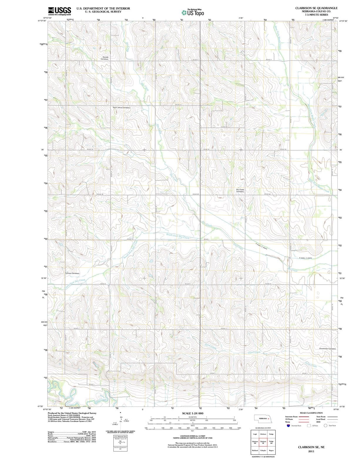2011 Clarkson, NE - Nebraska - USGS Topographic Map v3