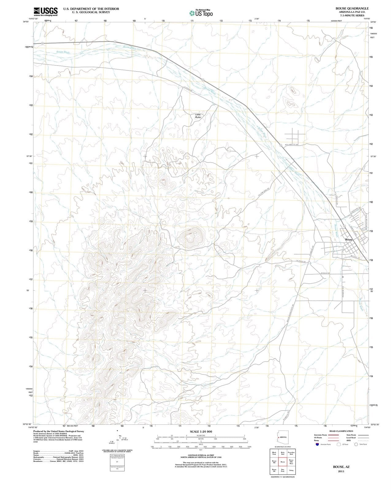 2011 Bouse, AZ - Arizona - USGS Topographic Map