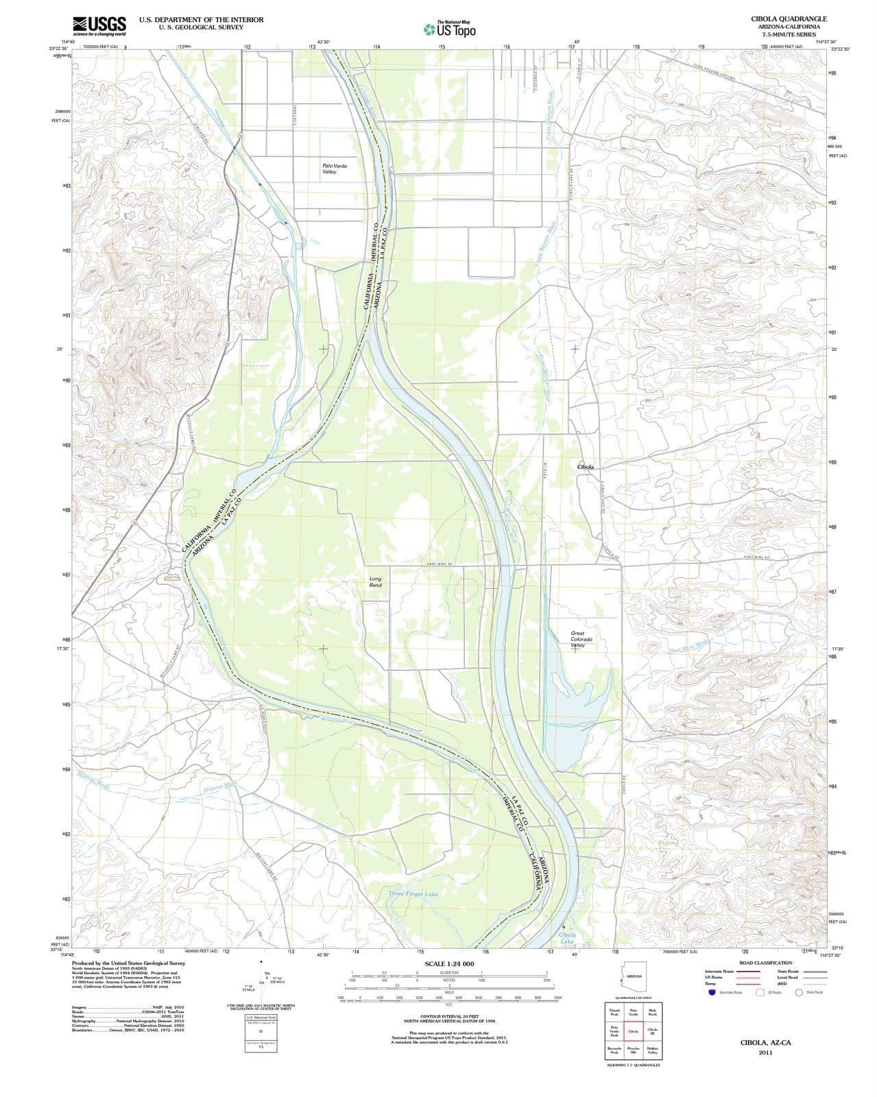 2011 Cibola, AZ - Arizona - USGS Topographic Map