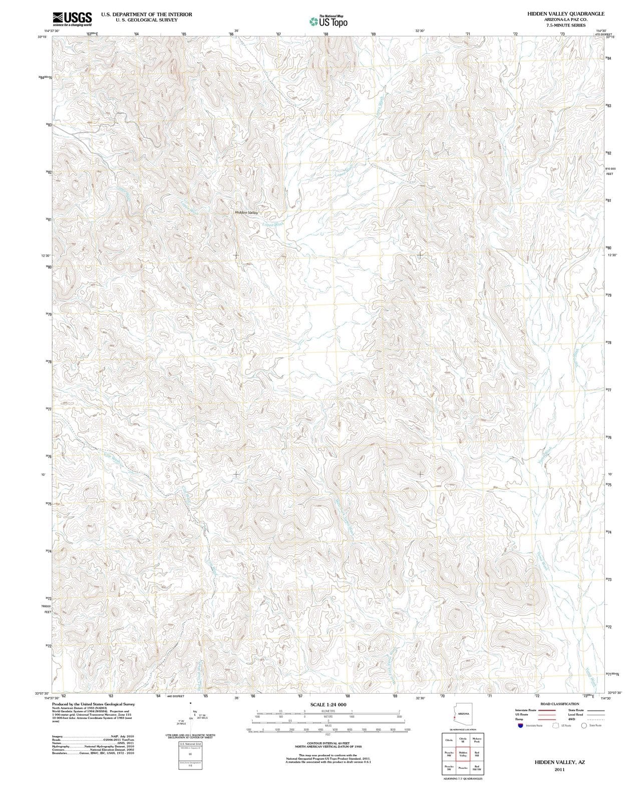 2011 Hidden Valley, AZ - Arizona - USGS Topographic Map