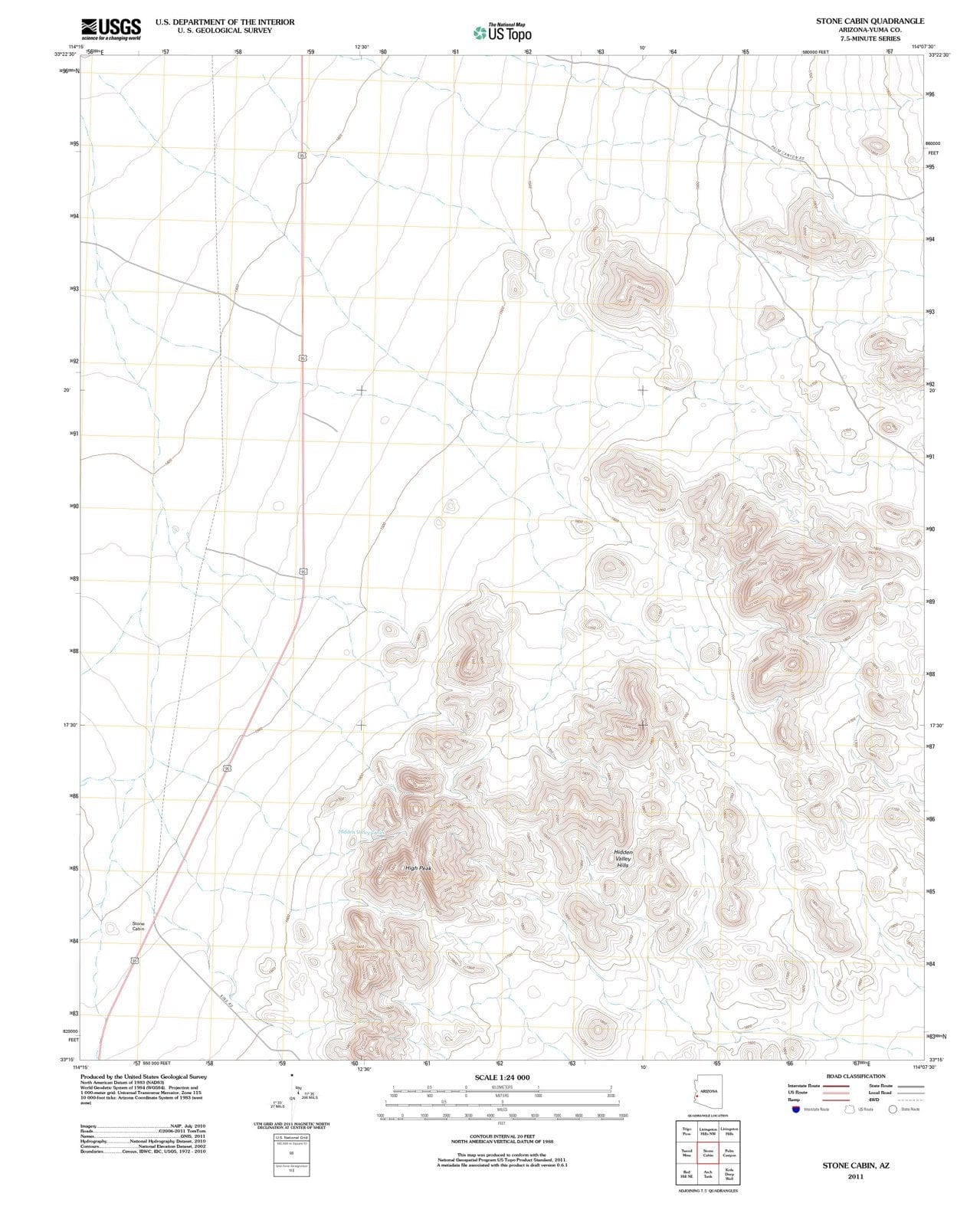 2011 Stone Cabin, AZ - Arizona - USGS Topographic Map