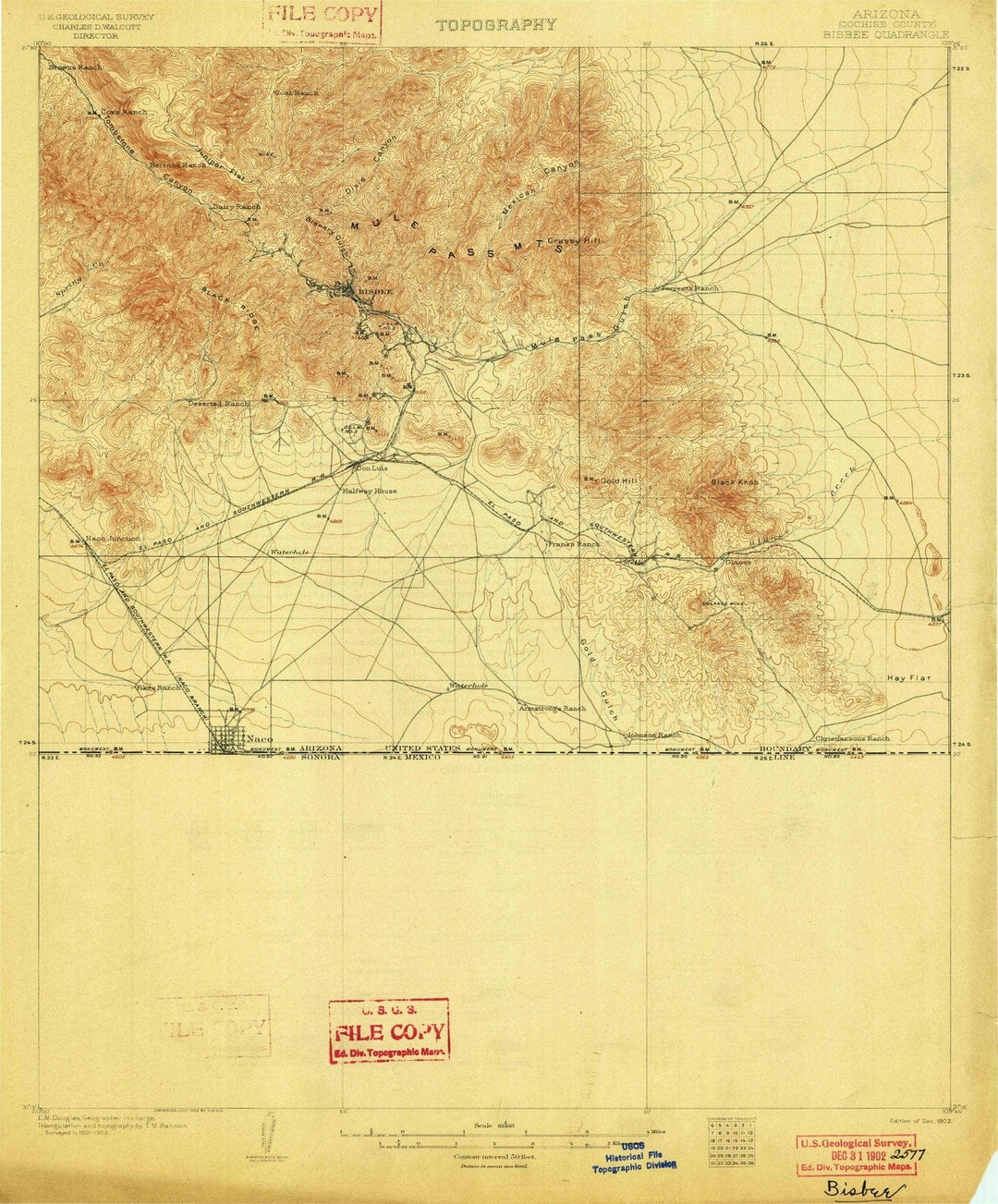 1902 Bisbee, AZ - Arizona - USGS Topographic Map