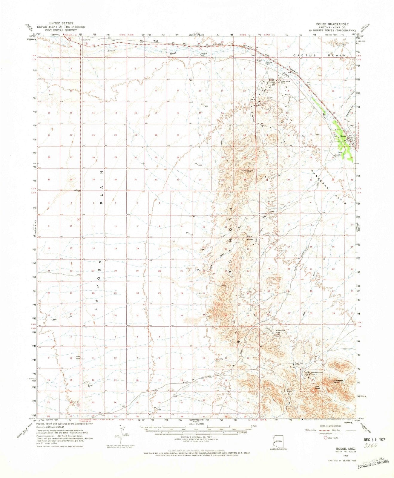 1962 Bouse, AZ - Arizona - USGS Topographic Map