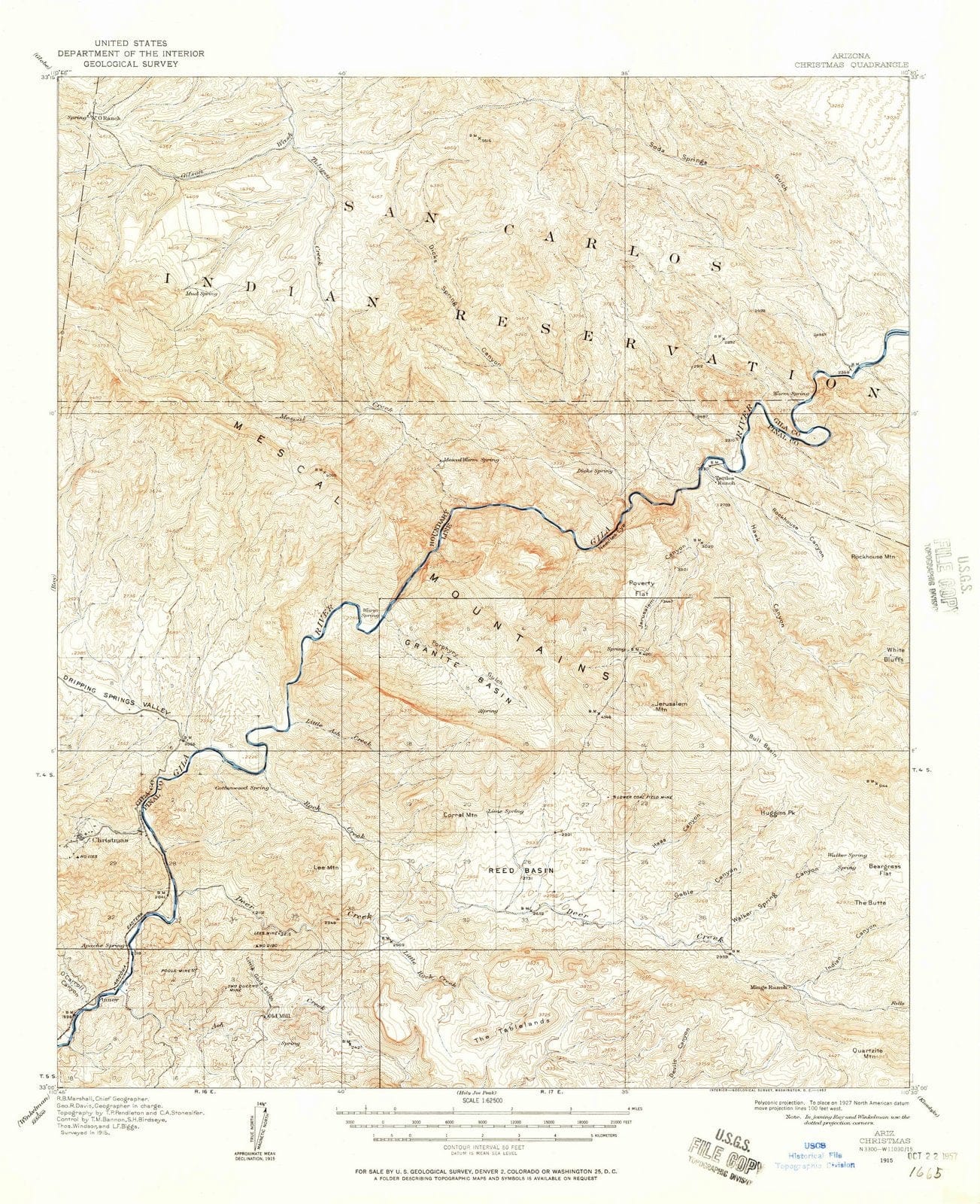1915 Christmas, AZ - Arizona - USGS Topographic Map