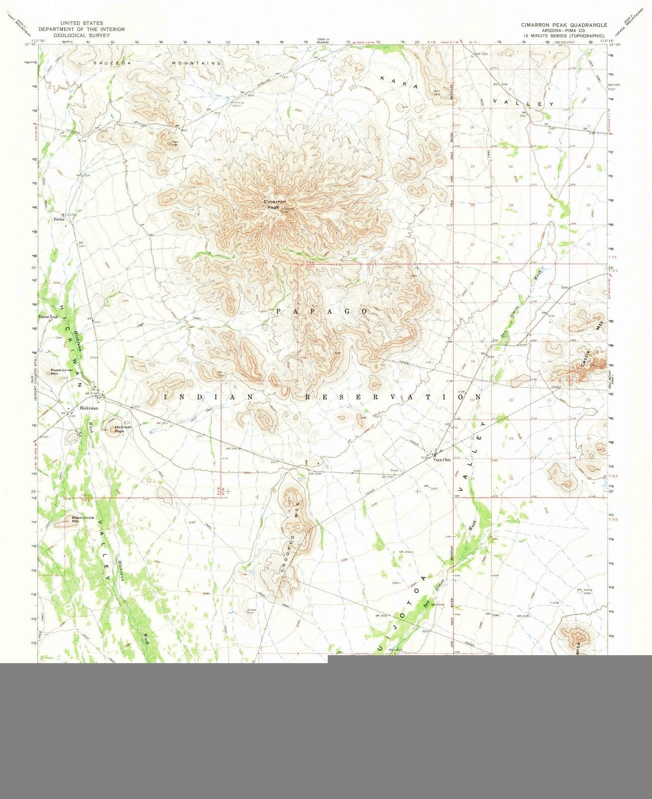 1963 Cimarron Peak, AZ - Arizona - USGS Topographic Map