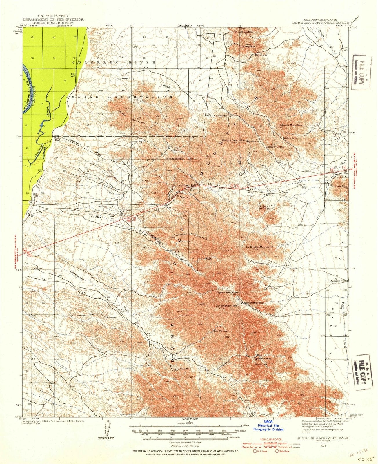 1933 Dome Rock MTS, AZ - Arizona - USGS Topographic Map