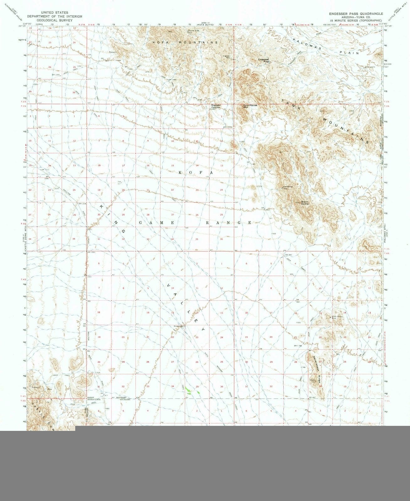 1965 Engesser Pass, AZ - Arizona - USGS Topographic Map