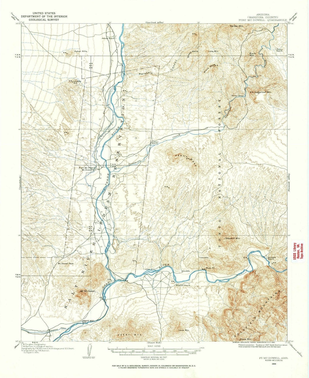 1904 Ft. McDowell, AZ - Arizona - USGS Topographic Map