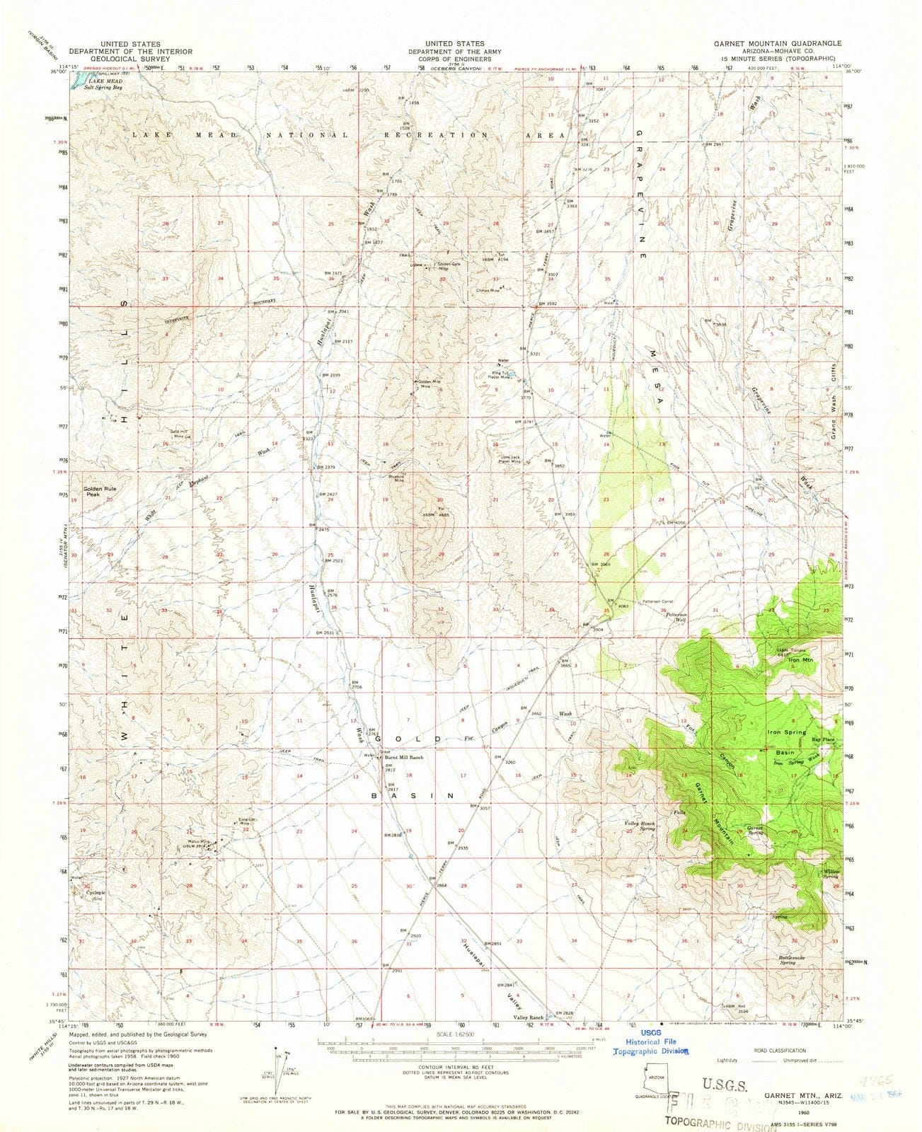 1960 Garnet MTN, AZ - Arizona - USGS Topographic Map