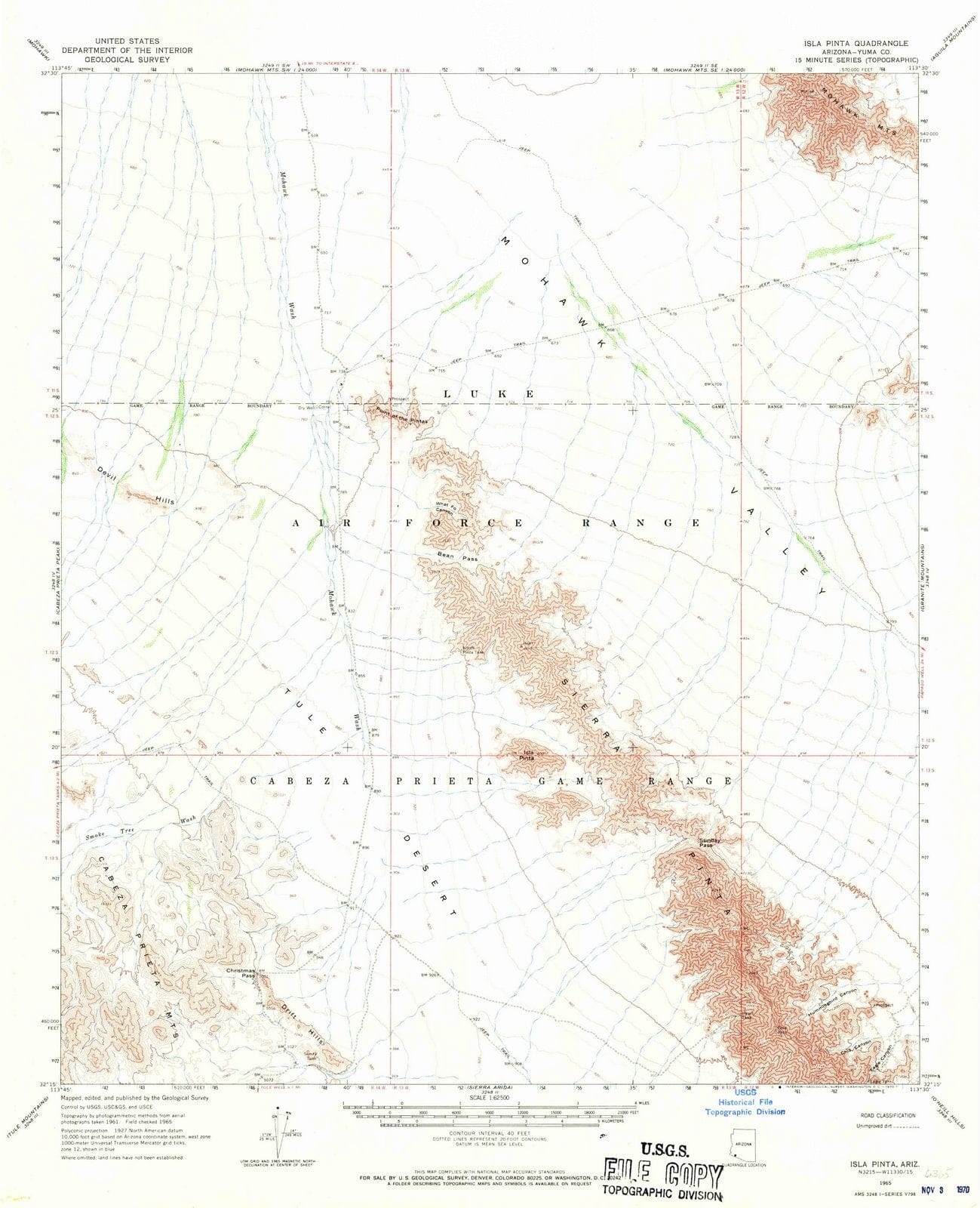 1965 Isla Pinta, AZ - Arizona - USGS Topographic Map