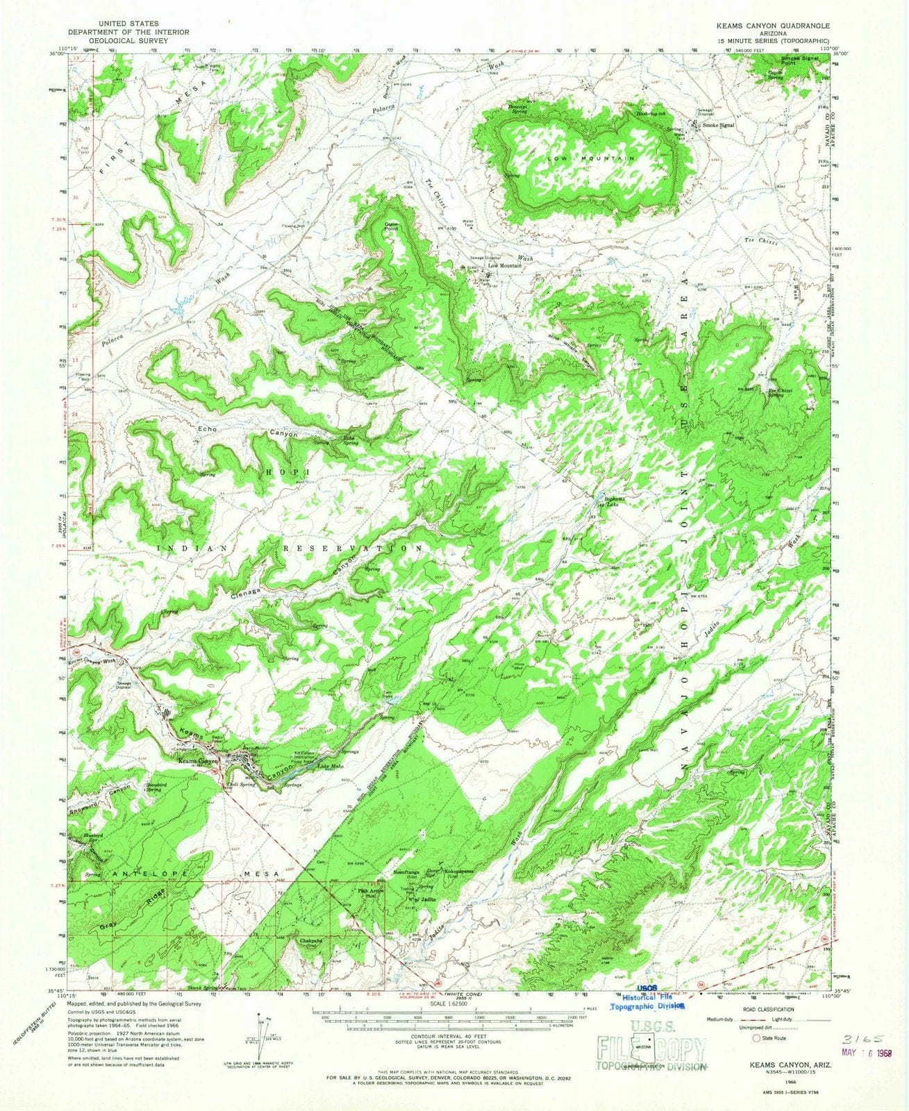 1966 Keams Canyon, AZ - Arizona - USGS Topographic Map