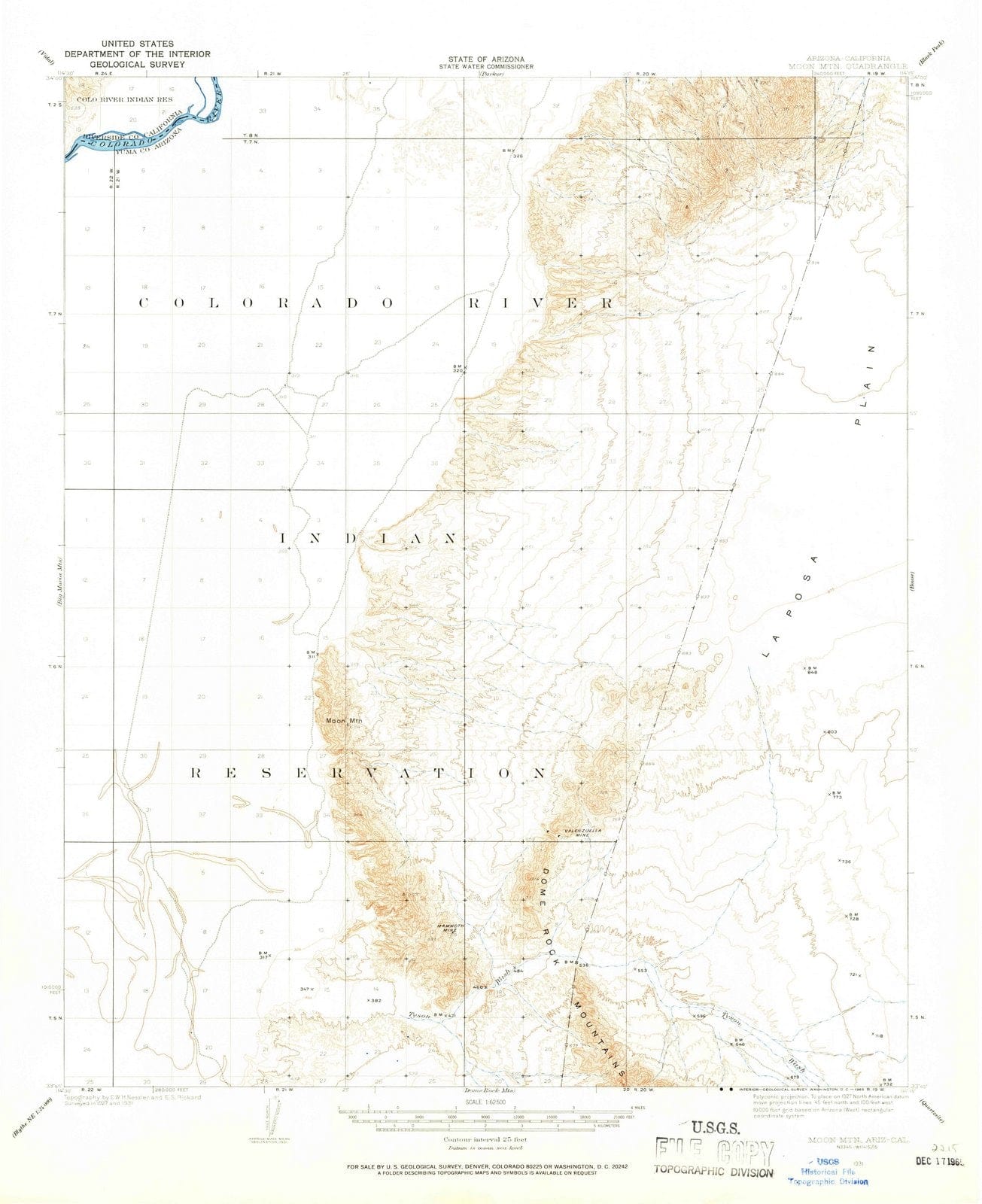 1931 Moon MTN, AZ - Arizona - USGS Topographic Map