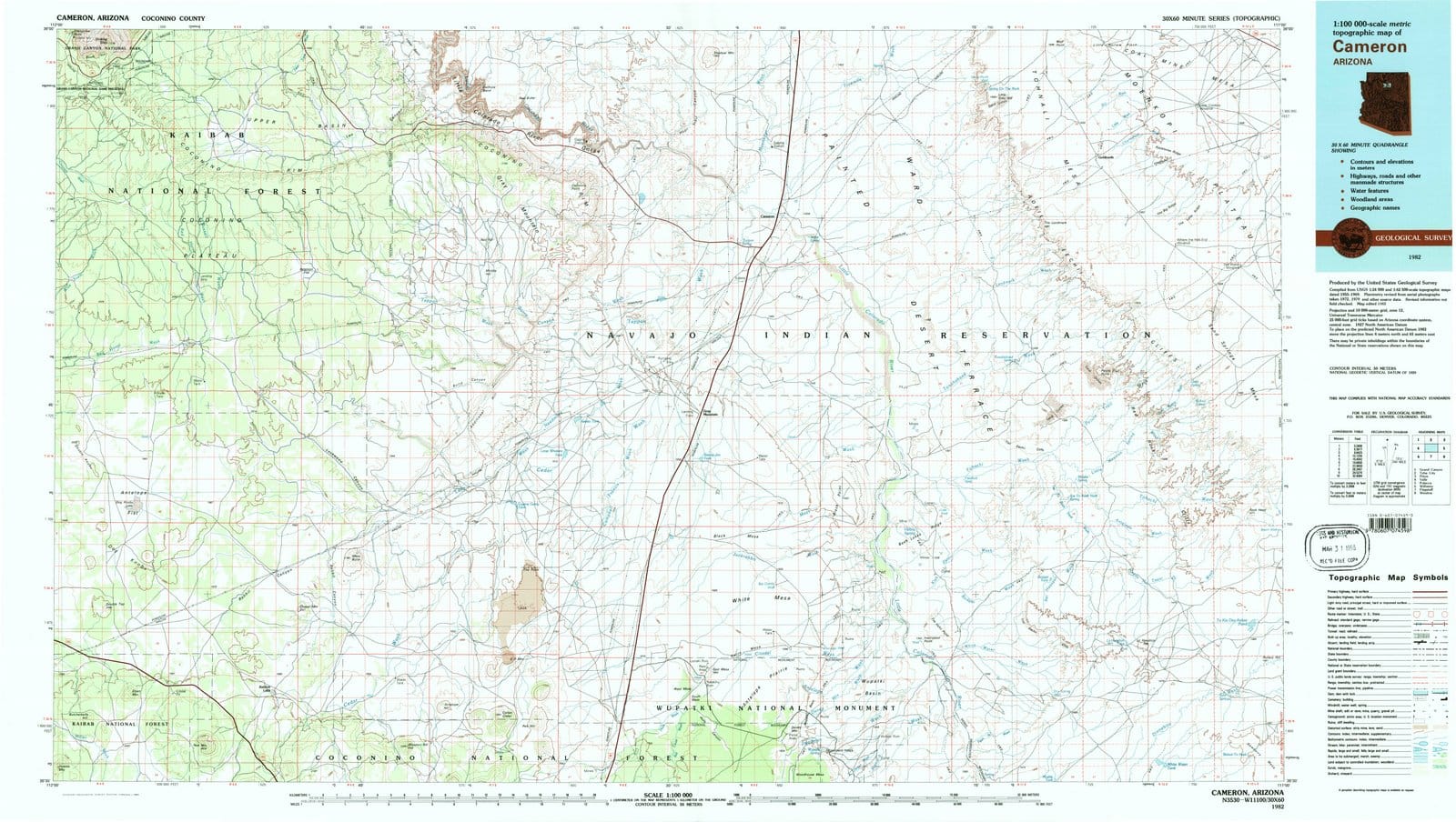 1982 Cameron, AZ - Arizona - USGS Topographic Map