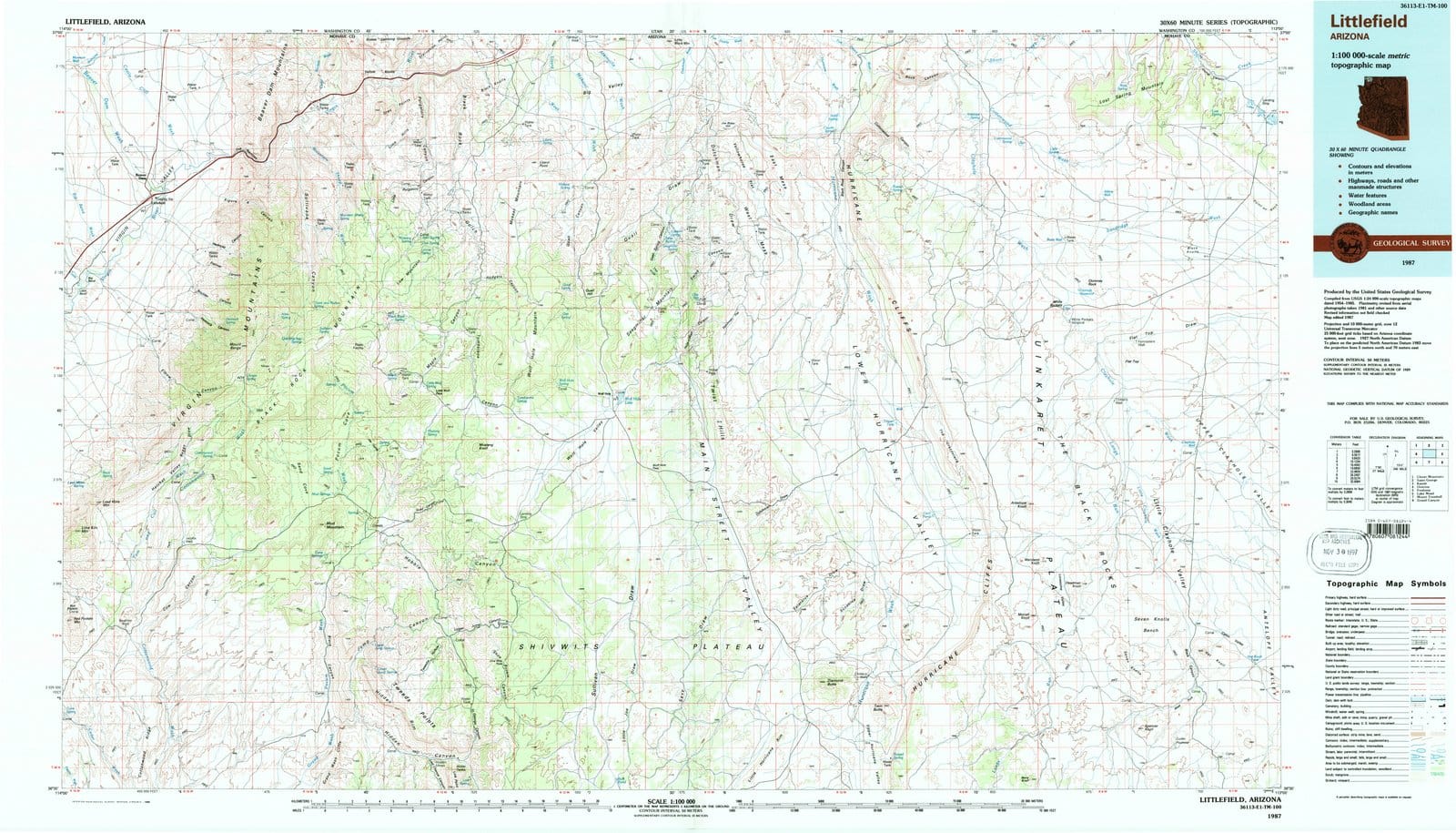 1987 Littlefield, AZ - Arizona - USGS Topographic Map