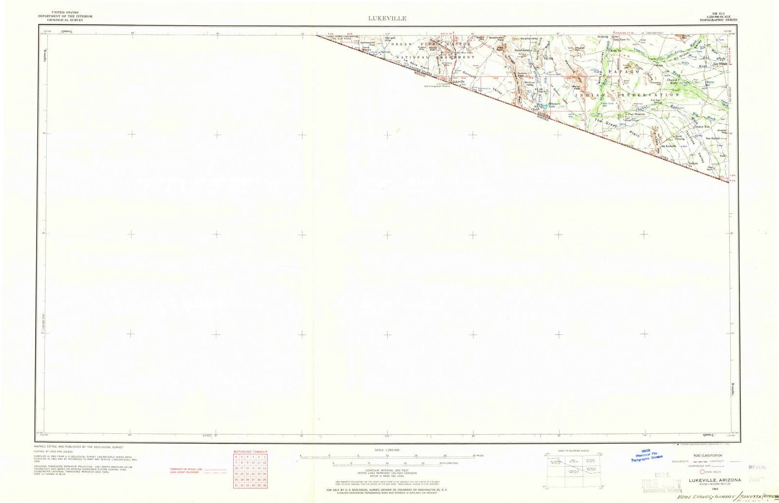 1963 Lukeville, AZ - Arizona - USGS Topographic Map v2