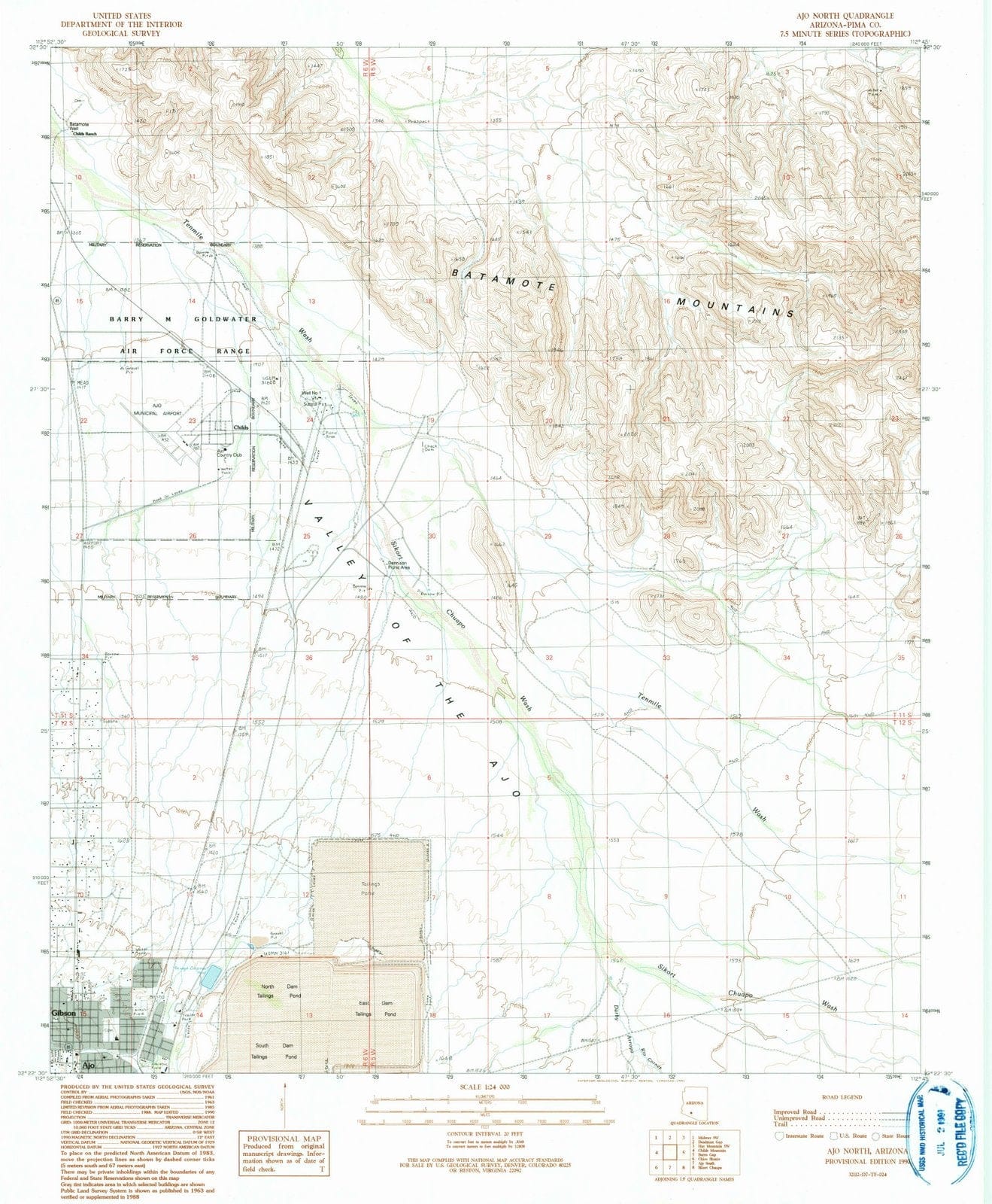 1990 AJO North, AZ - Arizona - USGS Topographic Map