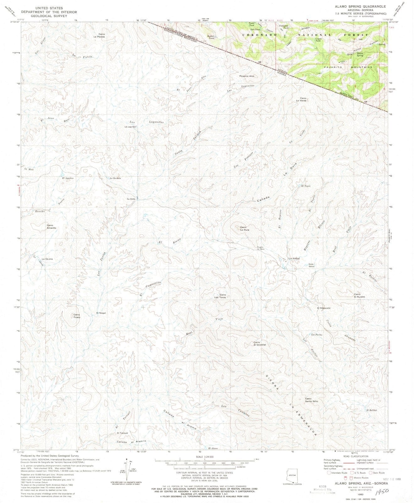 1980 Alamo Spring, AZ - Arizona - USGS Topographic Map