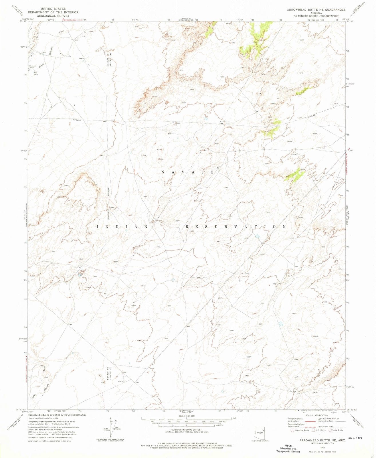 1972 Arrowhead Butte, AZ - Arizona - USGS Topographic Map