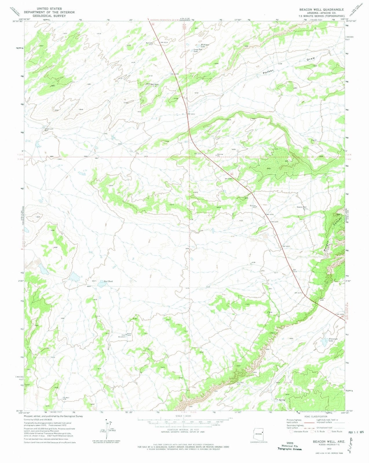 1972 Beacon Well, AZ - Arizona - USGS Topographic Map