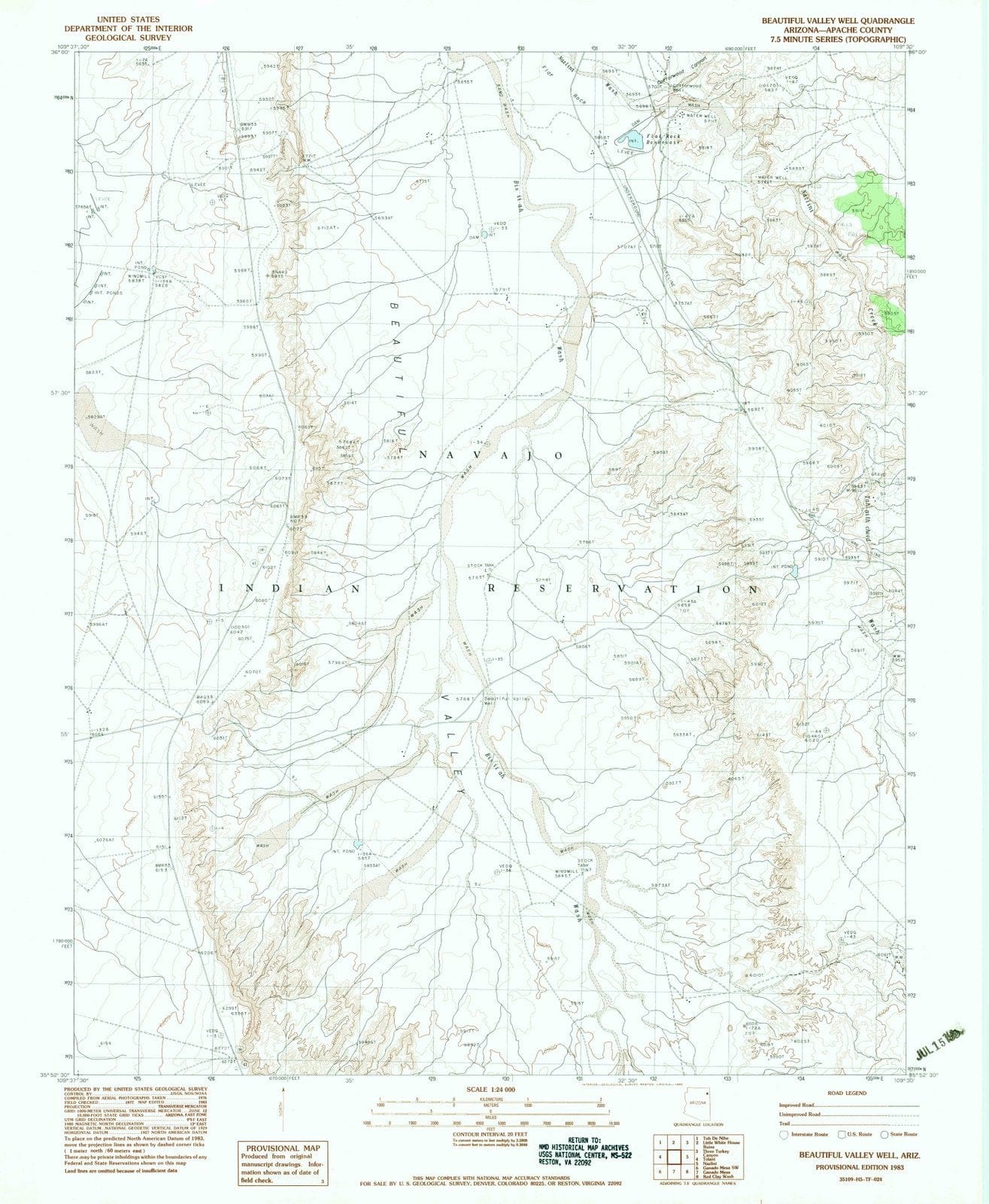 1983 Beautiful Valley Well, AZ - Arizona - USGS Topographic Map