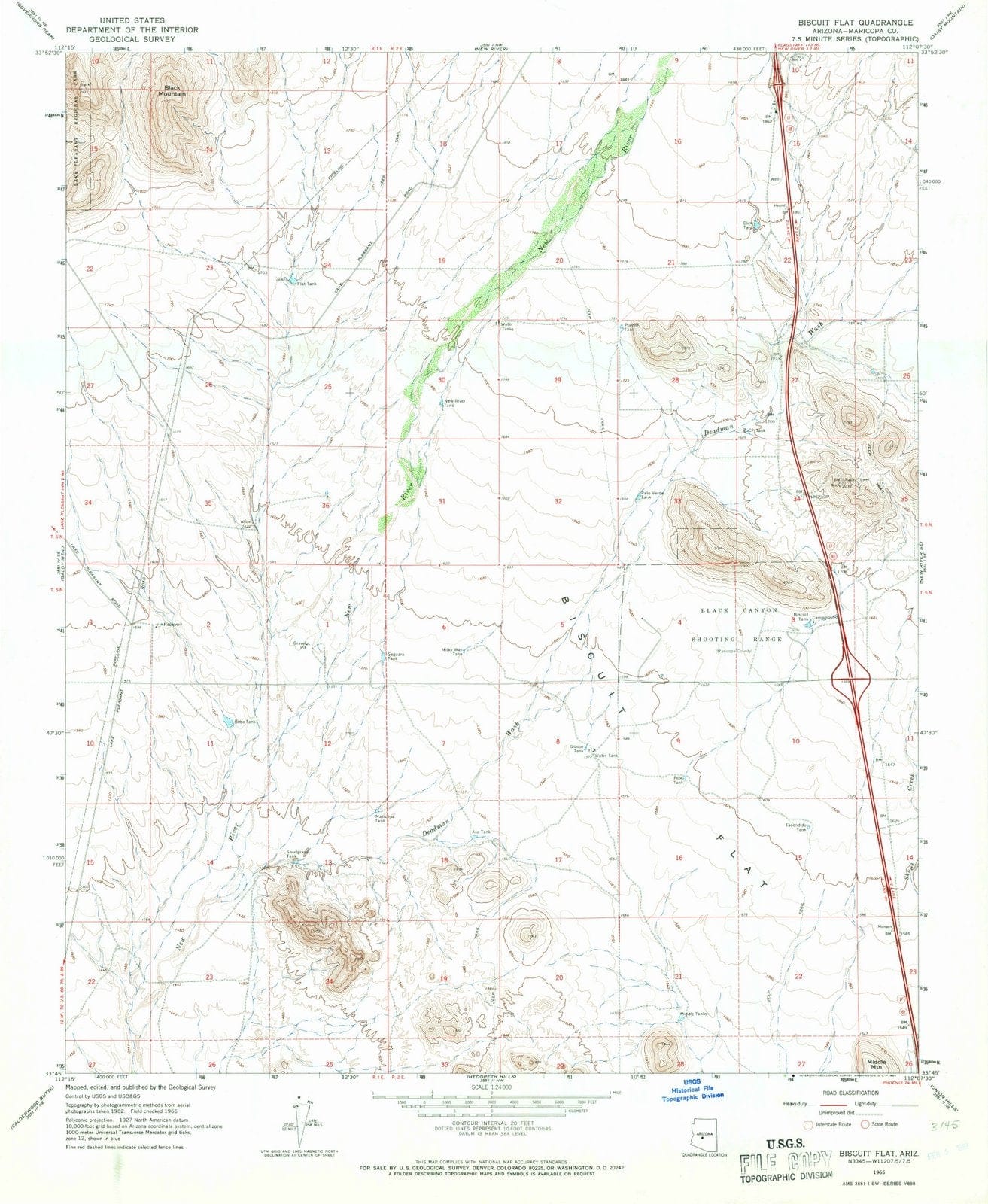 1965 Biscuit Flat, AZ - Arizona - USGS Topographic Map