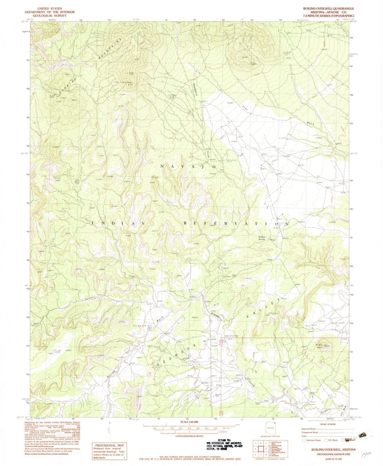 1982 Boiling Over Well, AZ - Arizona - USGS Topographic Map