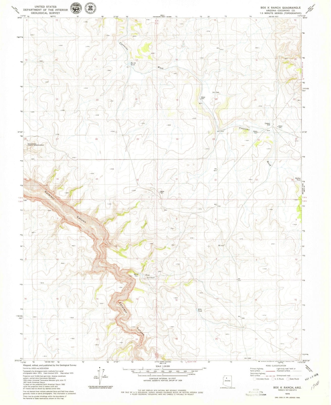 1979 Box K Ranch, AZ - Arizona - USGS Topographic Map