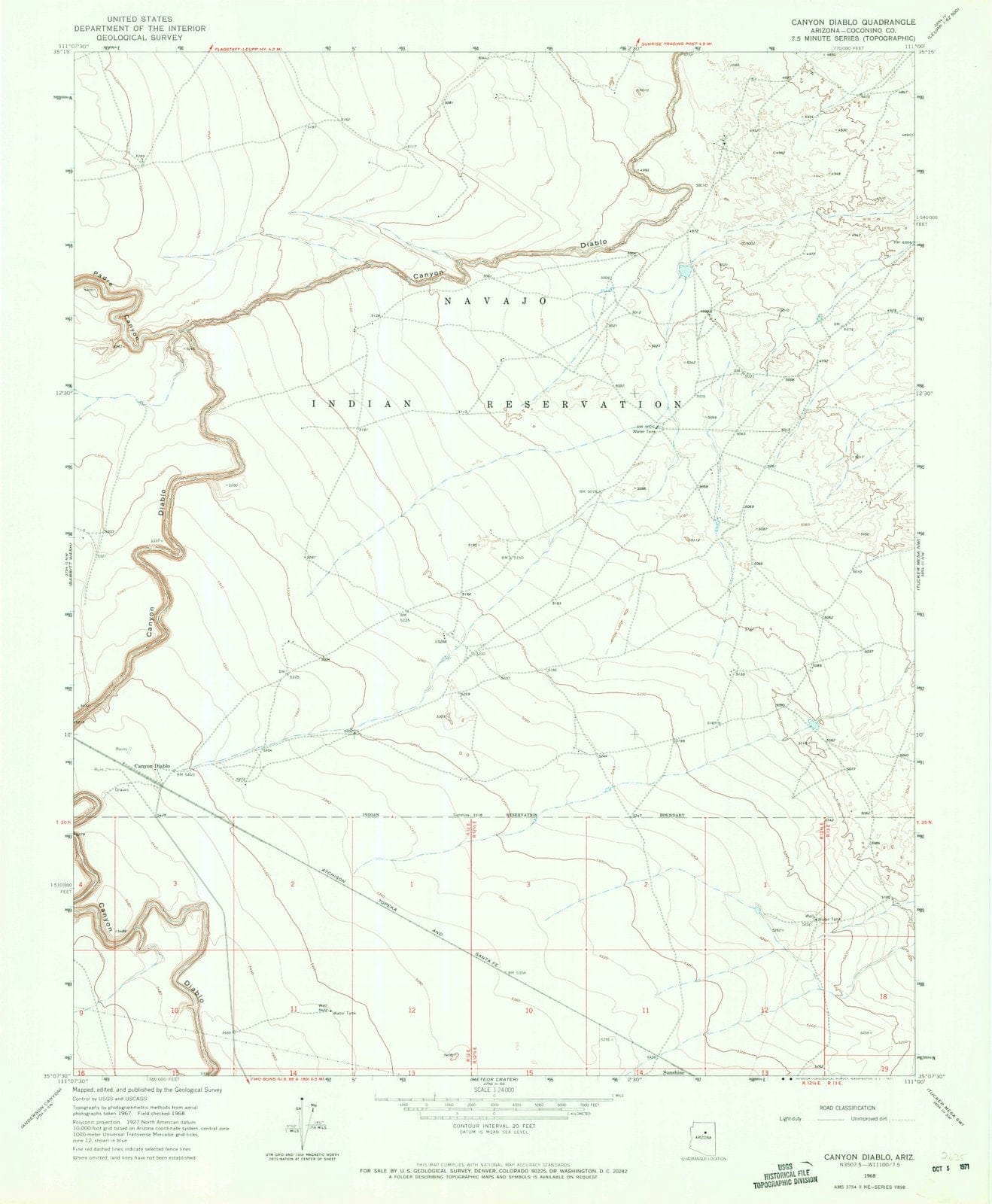 1968 Canyoniablo, AZ - Arizona - USGS Topographic Map