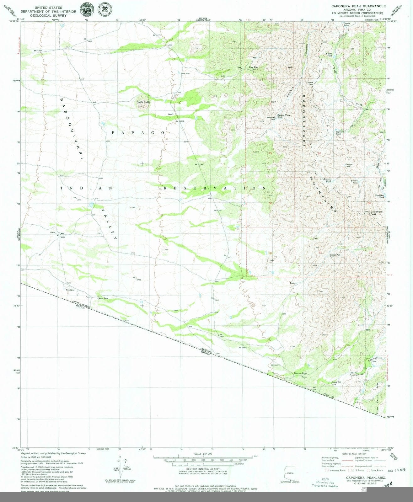 1979 Caponera Peak, AZ - Arizona - USGS Topographic Map