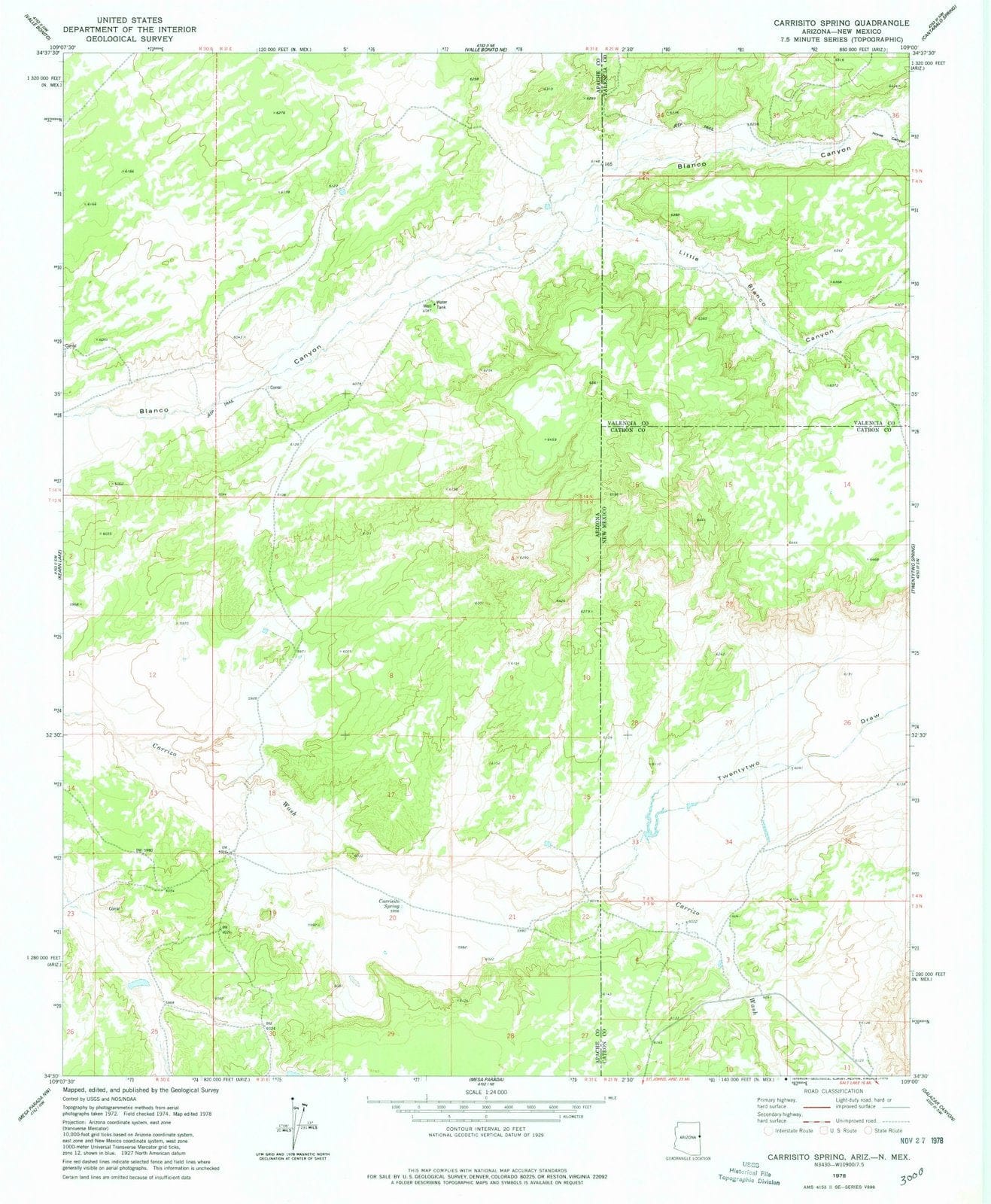 1978 Carrisito Spring, AZ - Arizona - USGS Topographic Map