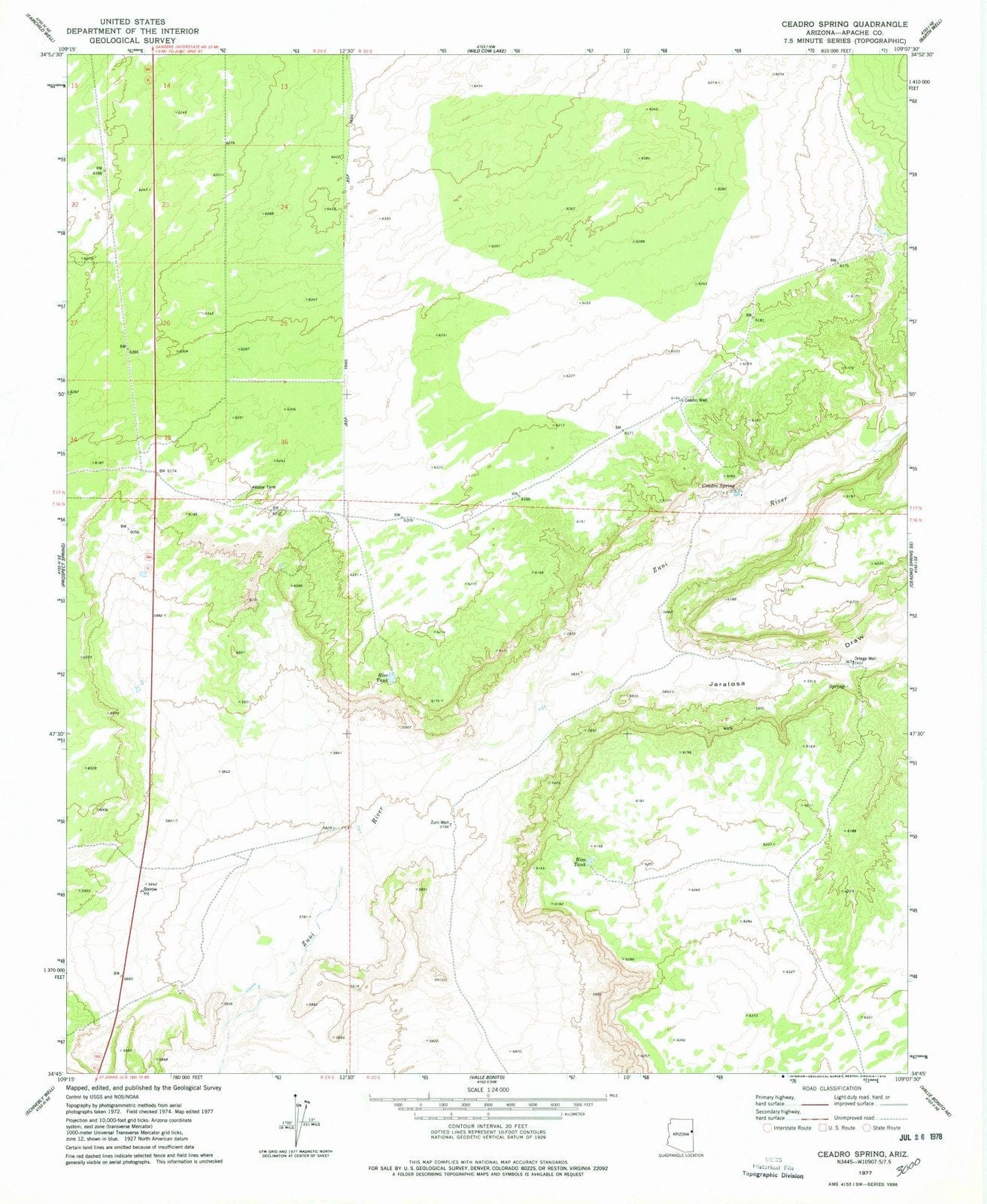 1977 Ceadro Spring, AZ - Arizona - USGS Topographic Map