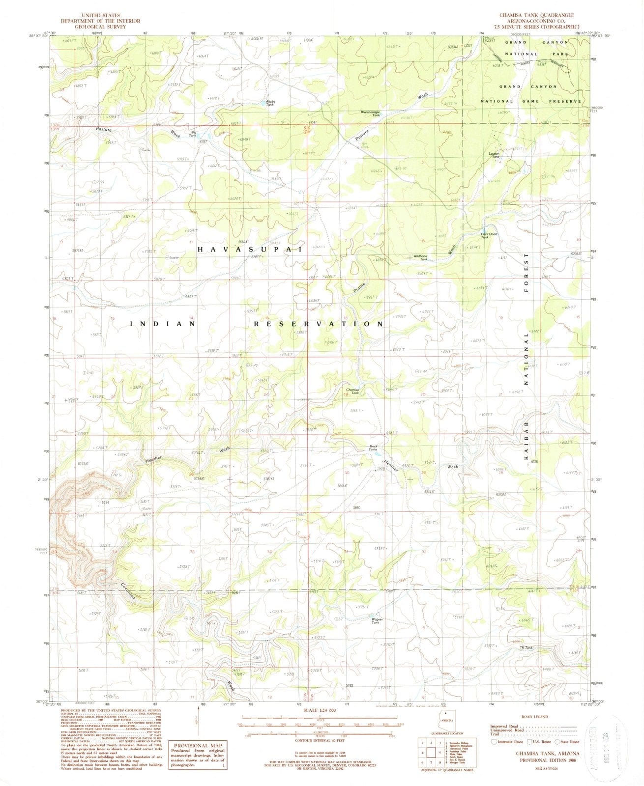 1988 Chamisa Tank, AZ - Arizona - USGS Topographic Map