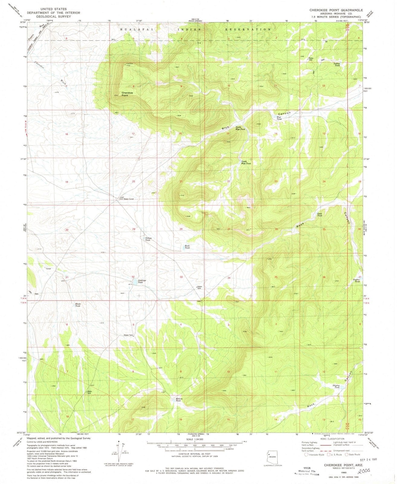 1980 Cherokee Point, AZ - Arizona - USGS Topographic Map