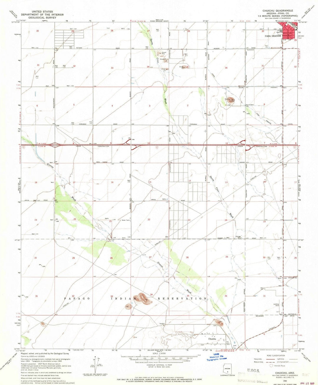 1965 Chuichu, AZ - Arizona - USGS Topographic Map