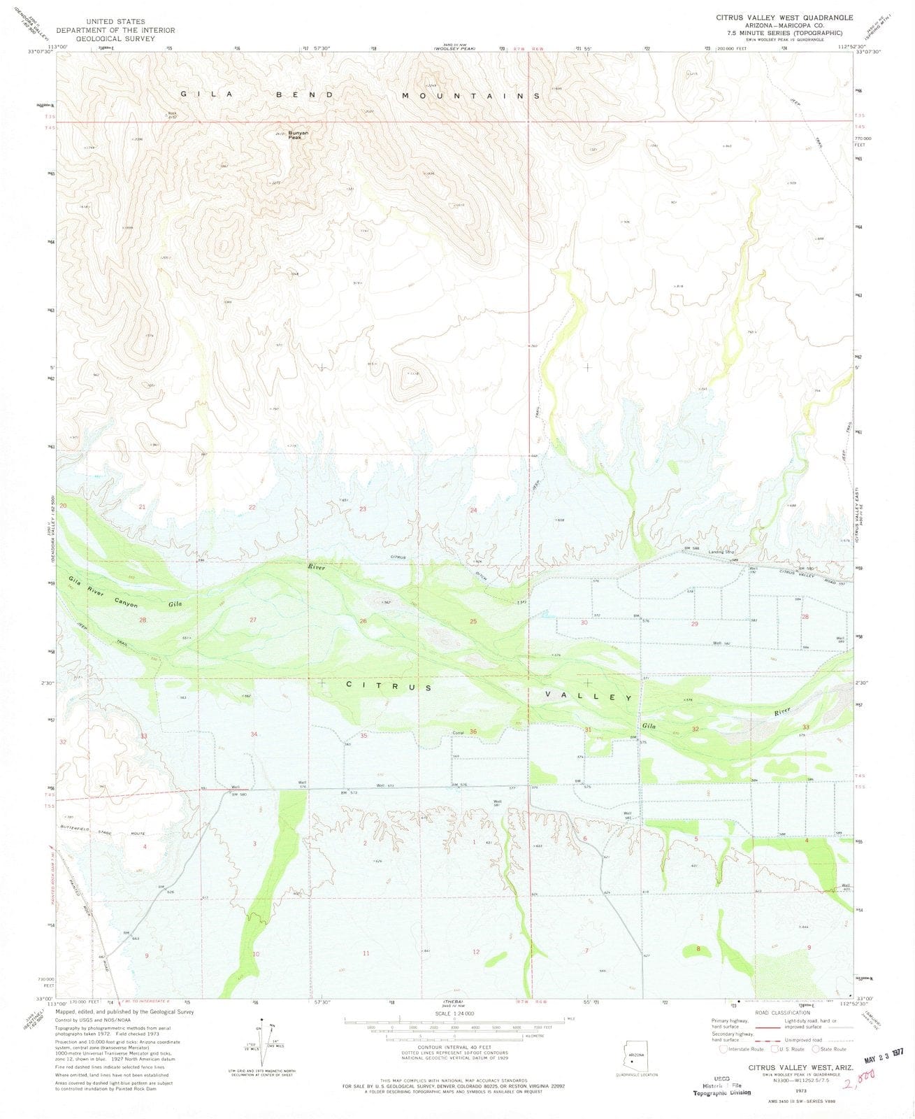 1973 Citrus Valley West, AZ - Arizona - USGS Topographic Map