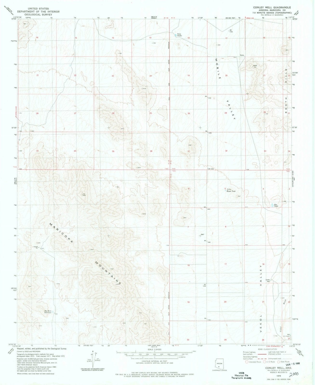 1979 Conley Well, AZ - Arizona - USGS Topographic Map