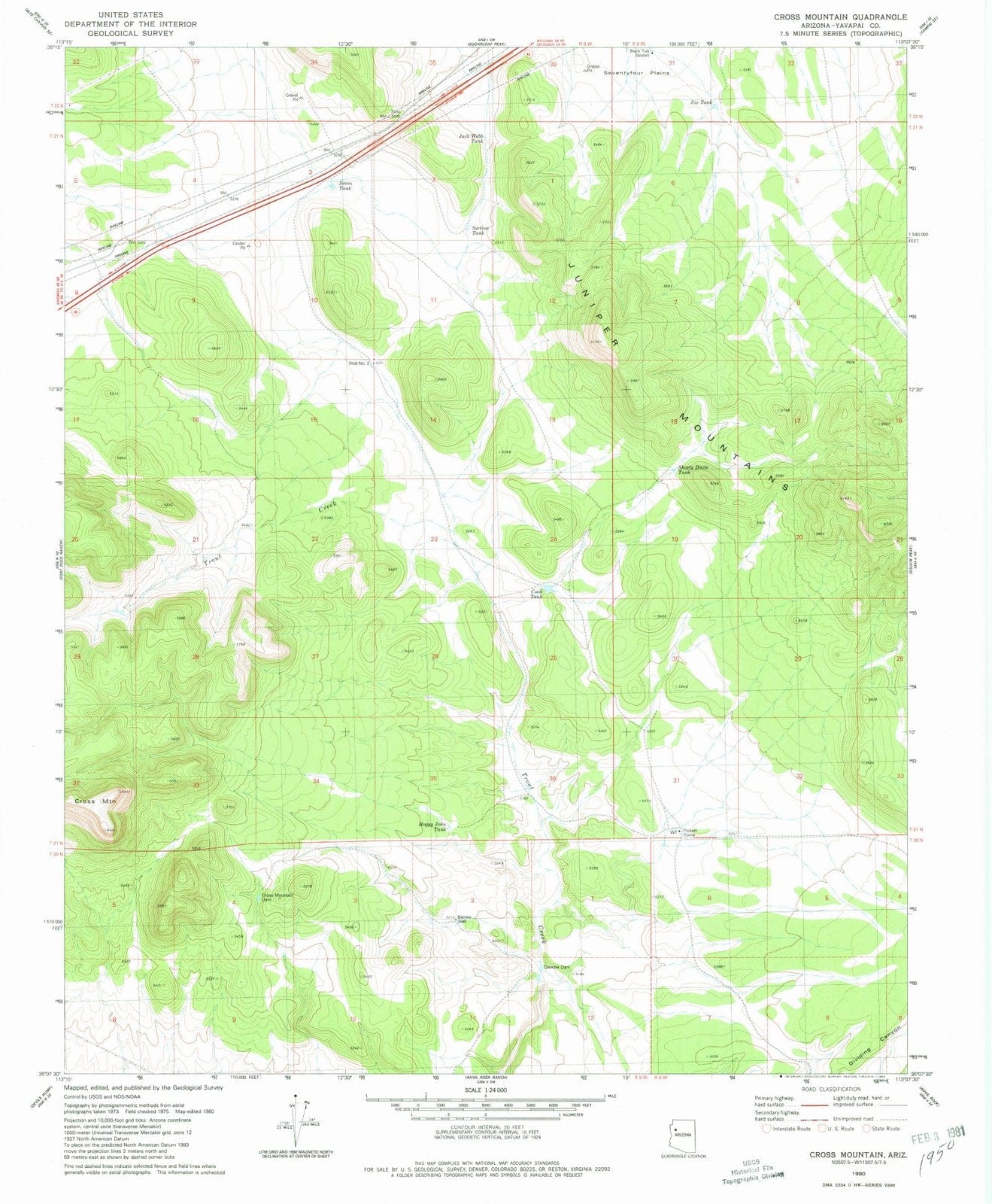 1980 Cross Mountain, AZ - Arizona - USGS Topographic Map