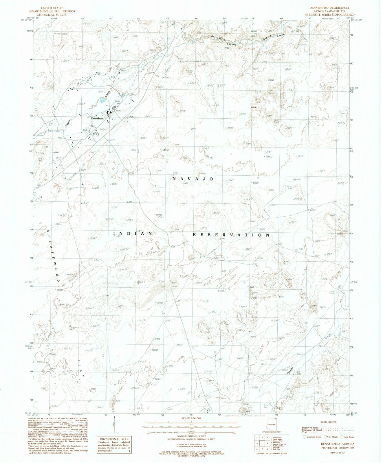 1988 Dennehotso, AZ - Arizona - USGS Topographic Map