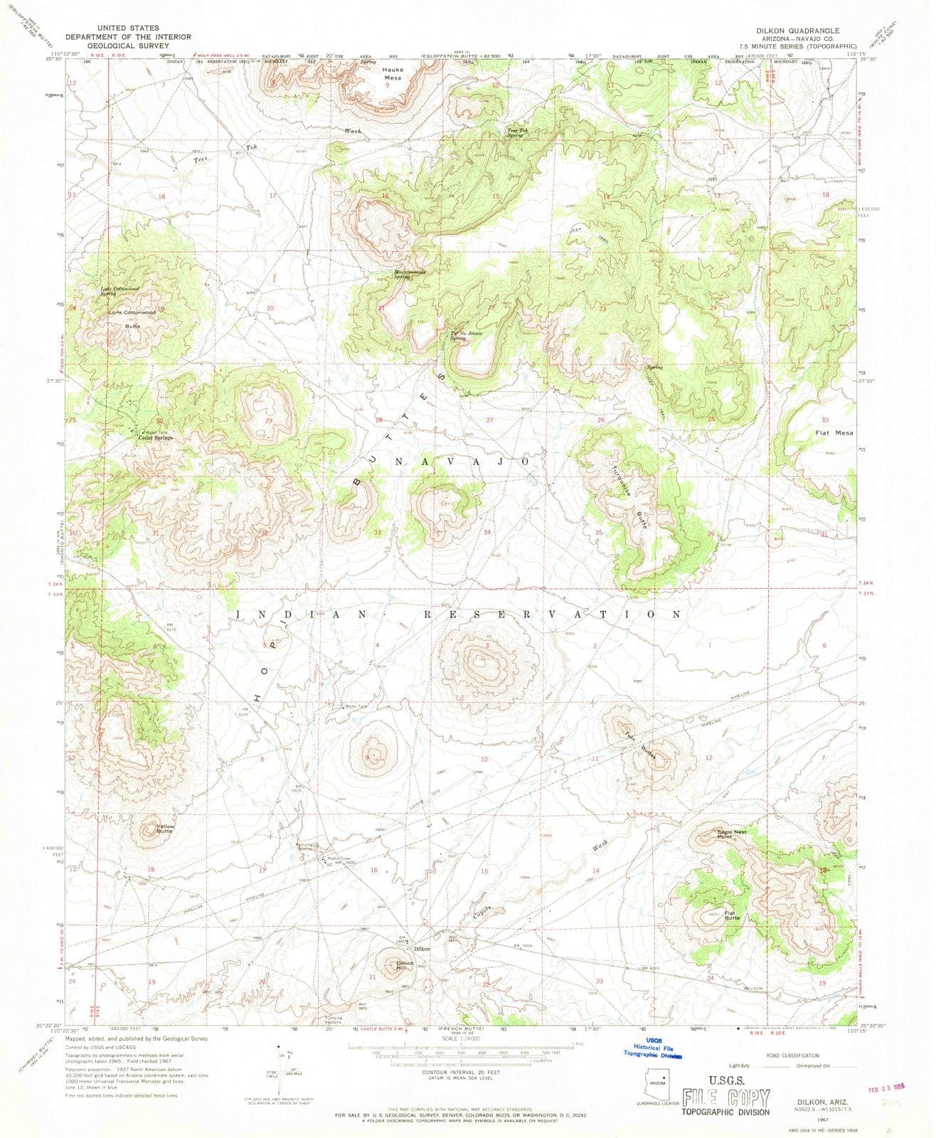 1967 Dilkon, AZ - Arizona - USGS Topographic Map