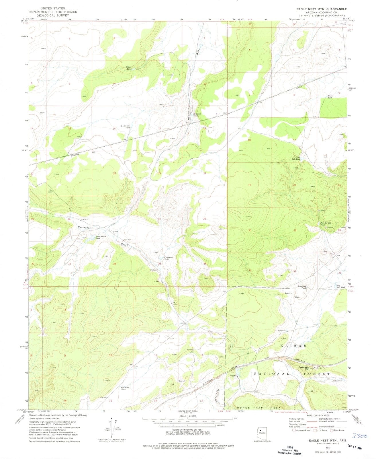 1973 Eaglest MTN, AZ - Arizona - USGS Topographic Map
