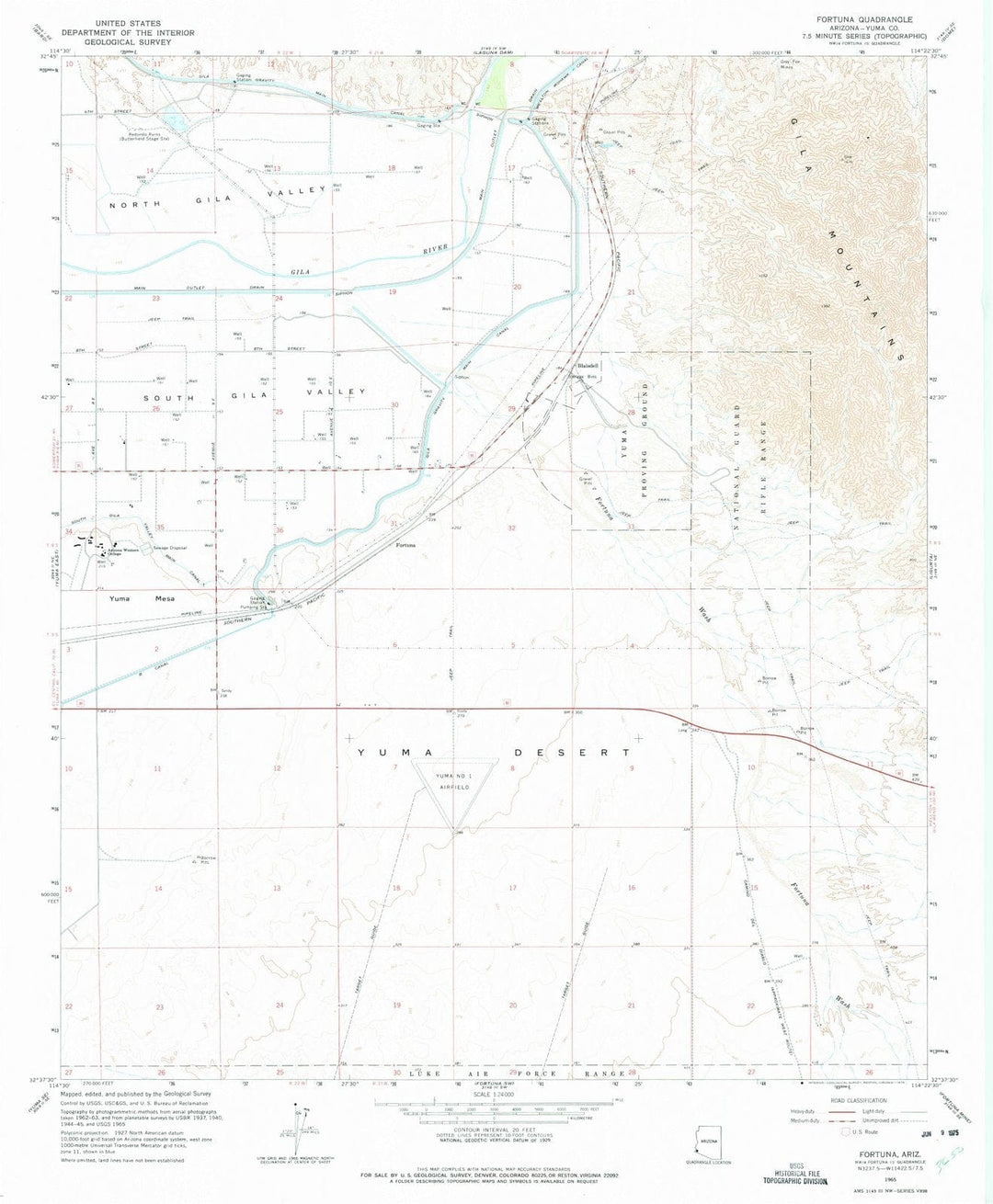 1965 Fortuna, AZ - Arizona - USGS Topographic Map v2