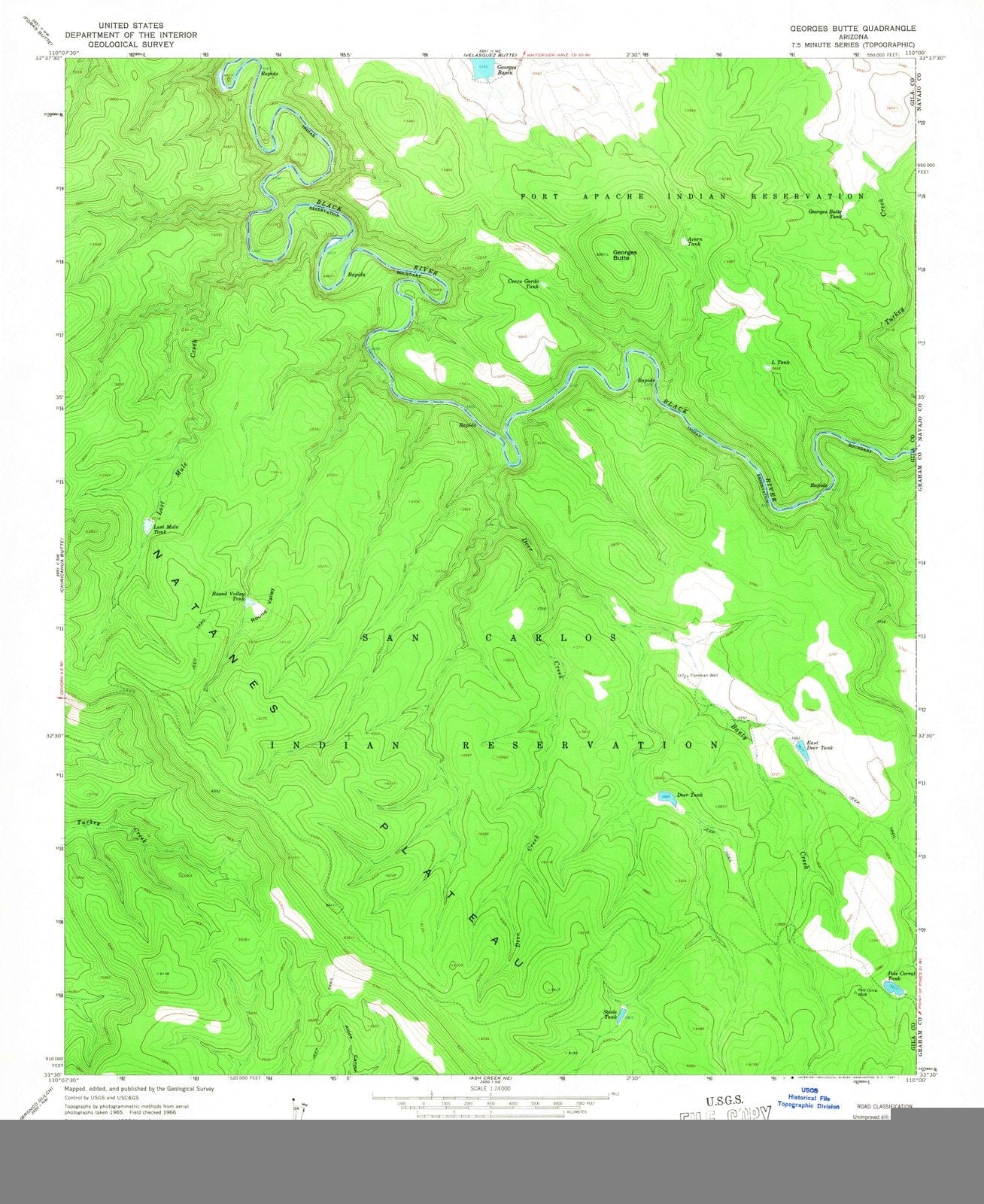 1966 Georges Butte, AZ - Arizona - USGS Topographic Map