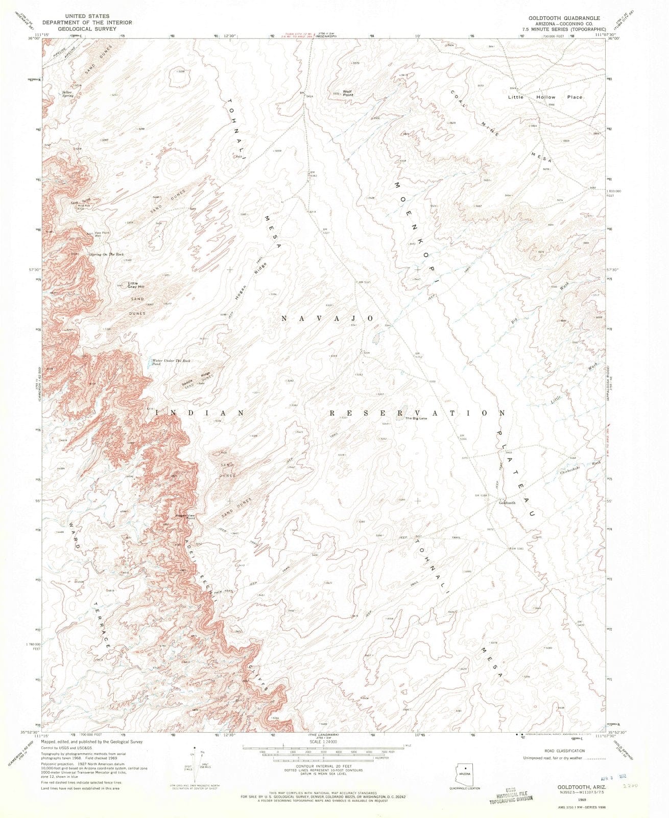 1969 Goldtooth, AZ - Arizona - USGS Topographic Map