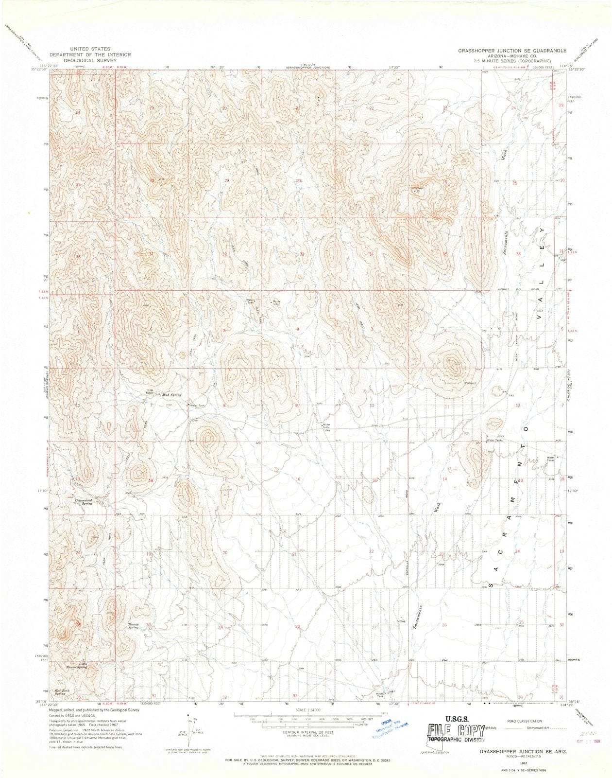 1967 Grasshopper Junction, AZ - Arizona - USGS Topographic Map v2