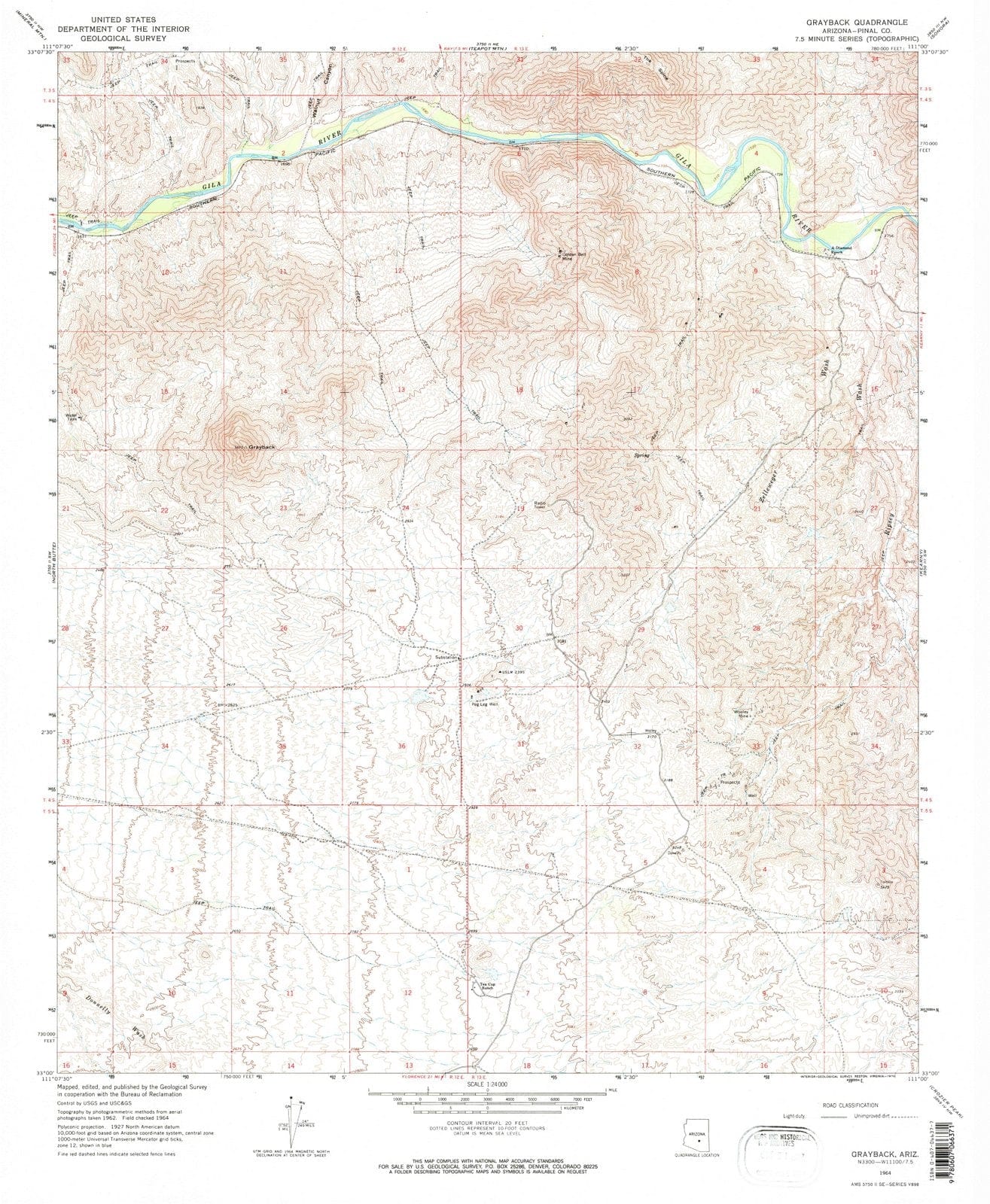 1964 Grayback, AZ - Arizona - USGS Topographic Map