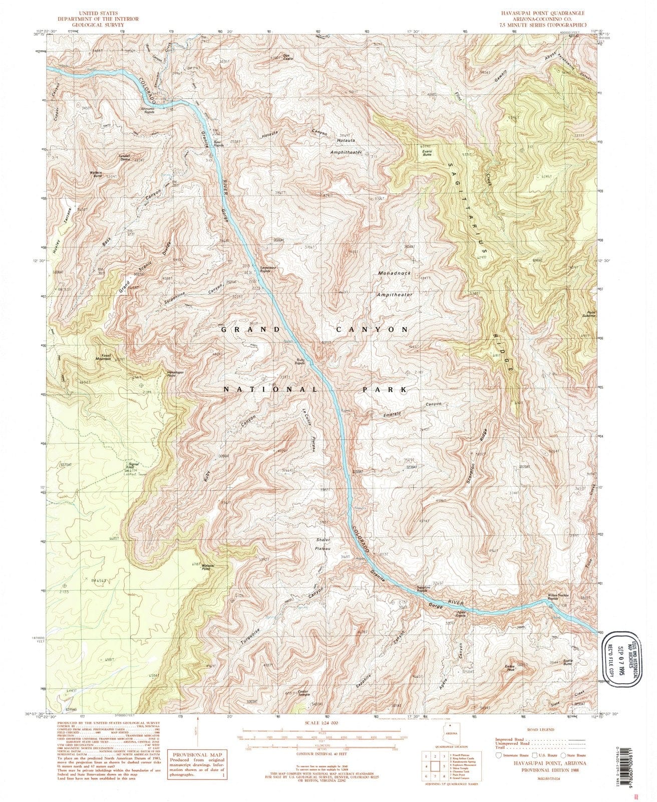1988 Havasupai Point, AZ - Arizona - USGS Topographic Map